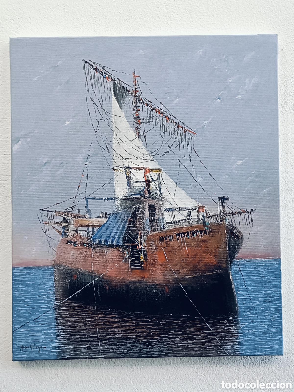 Arte: FRANCISCO MORENO ORTEGA . MALAGA . OLEO SOBRE LIENZO MEDIDAS OBRA 55x46 cm