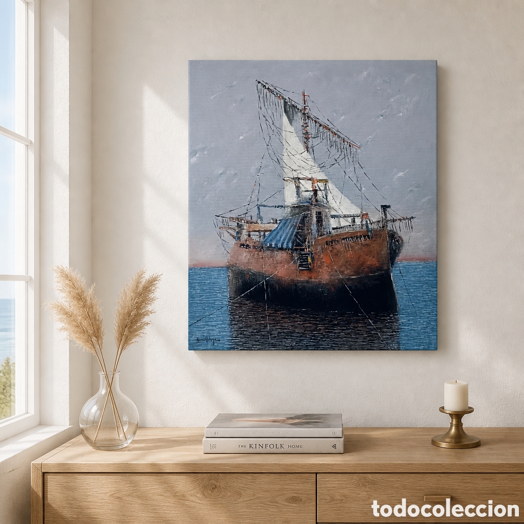 Arte: FRANCISCO MORENO ORTEGA . MALAGA . OLEO SOBRE LIENZO MEDIDAS OBRA 55x46 cm