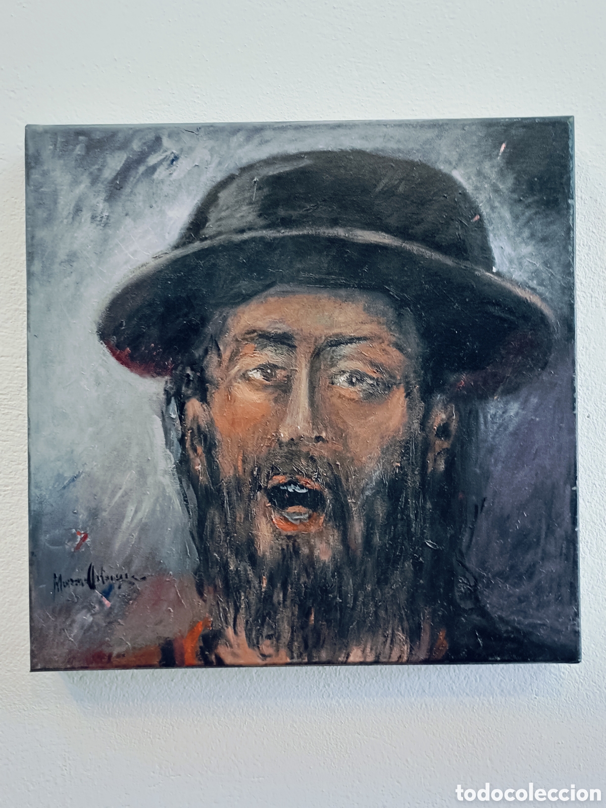 Arte: FRANCISCO MORENO ORTEGA . MALAGA .TITULADO EL PROFETA. OLEO SOBRE LIENZO MEDIDAS OBRA 40x40 cm