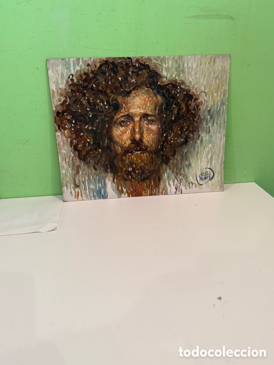 Arte: Carles Prun&eacute;s (1937-2017) Barcelona &ndash; &Oacute;leo original firmado. Retrato masculino &ndash; 51 &times; 41 cm