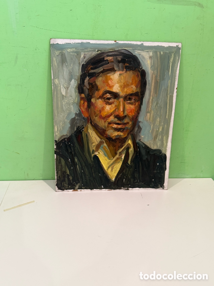 Arte: Carles Prun&eacute;s (1937-2017) Barcelona &ndash; Retrato masculino, &oacute;leo original sobre tabla