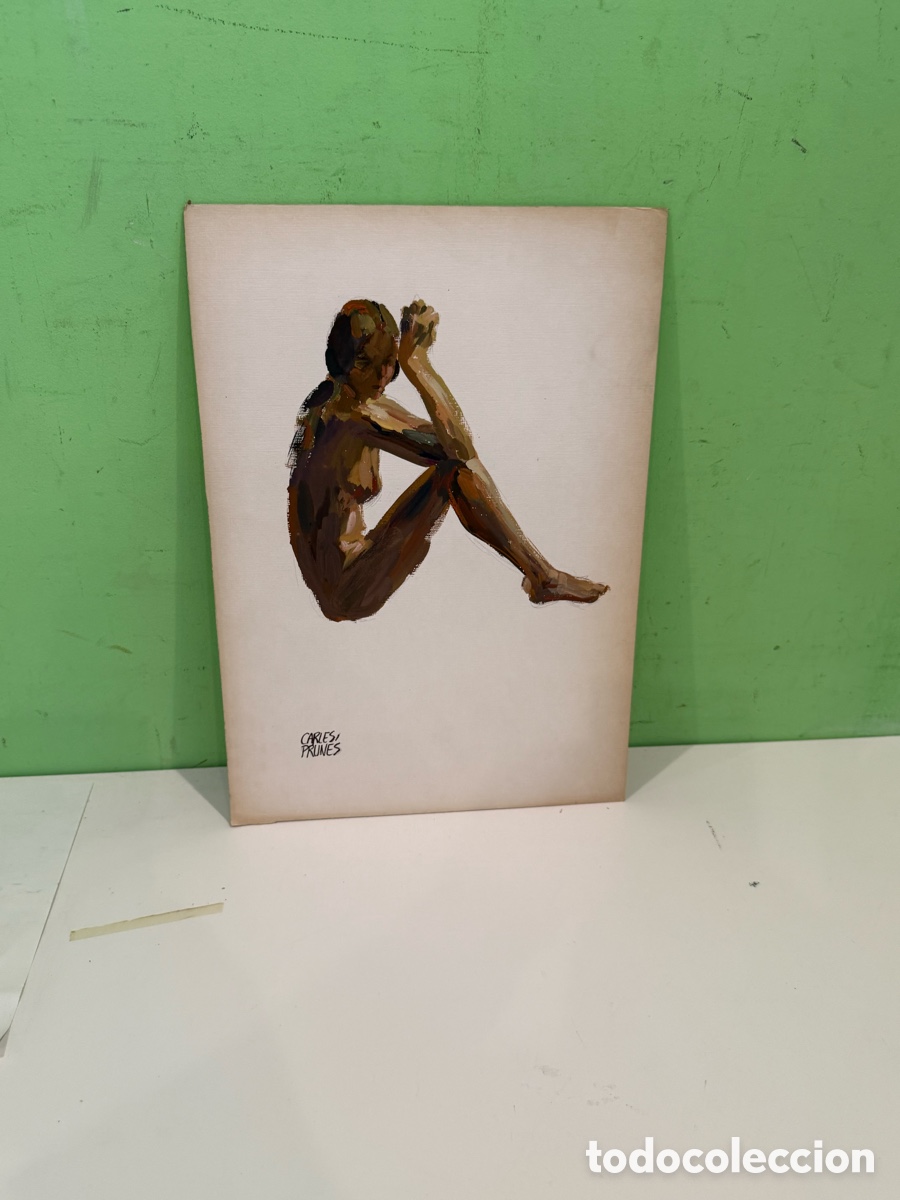 Arte: Carles Prun&eacute;s (Barcelona, 1937-2017) &ndash; Desnudo femenino. &Oacute;leo sobre tabla firmado. 36 &times; 25 cm