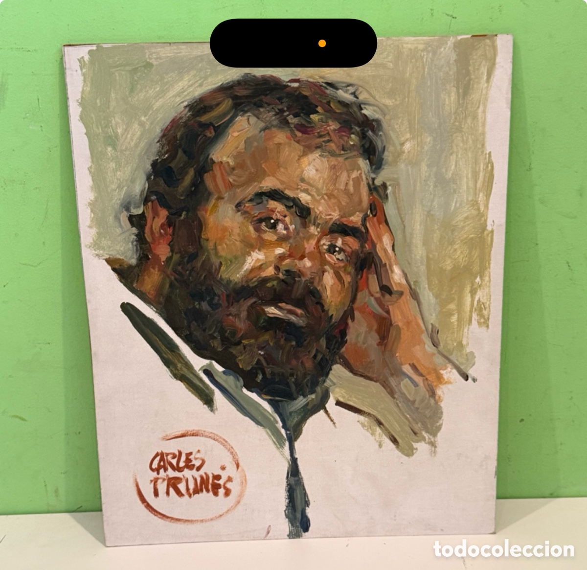 Arte: Carles Prun&eacute;s (Barcelona, 1937-2017) &ndash; Posible autorretrato firmado. &Oacute;leo sobre tablex (40 &times; 32 cm)