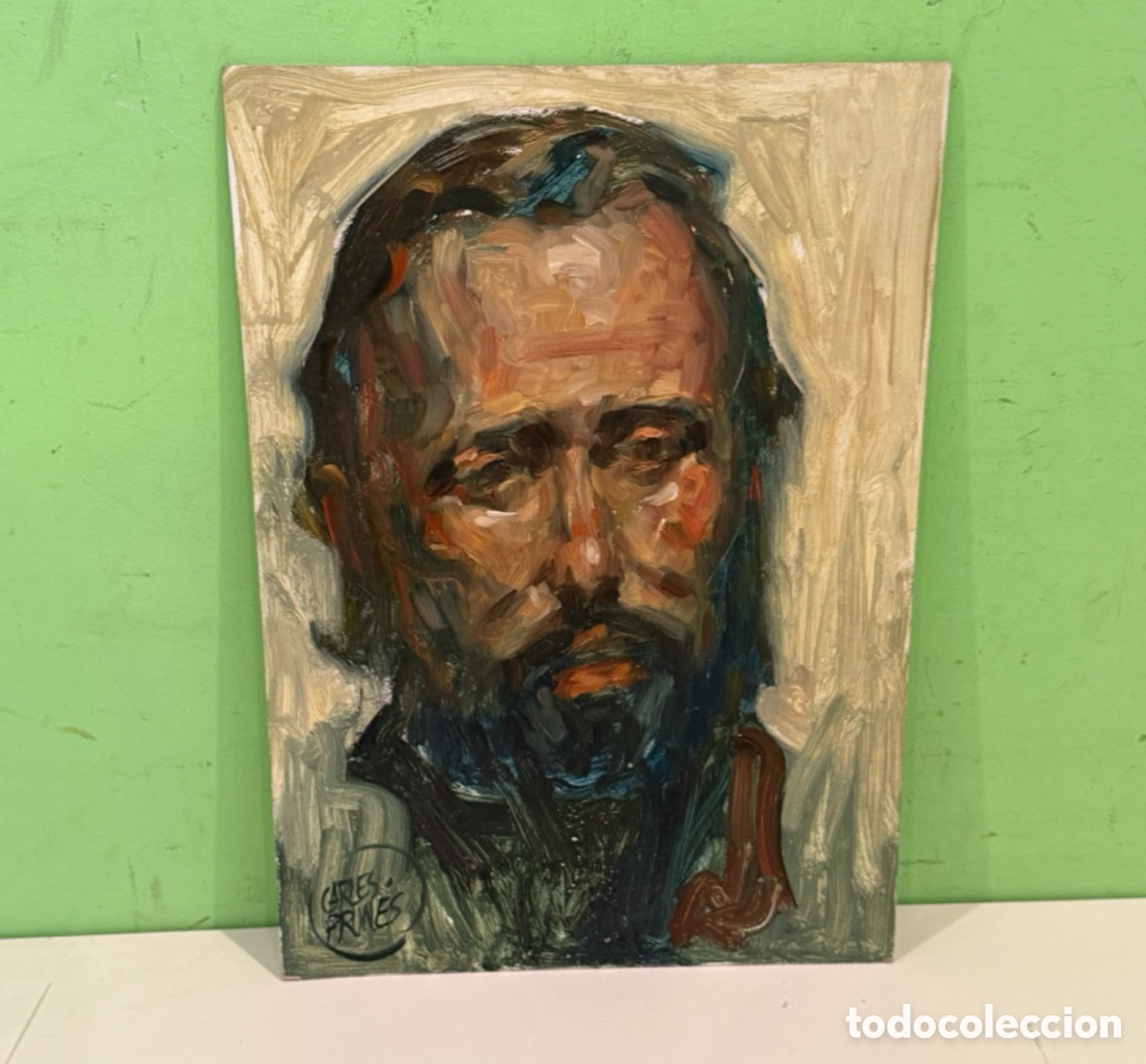 Arte: Carles Prun&eacute;s (Barcelona, 1937-2017) &ndash; Posible autorretrato firmado. &Oacute;leo sobre tabla (35 &times; 24 cm)
