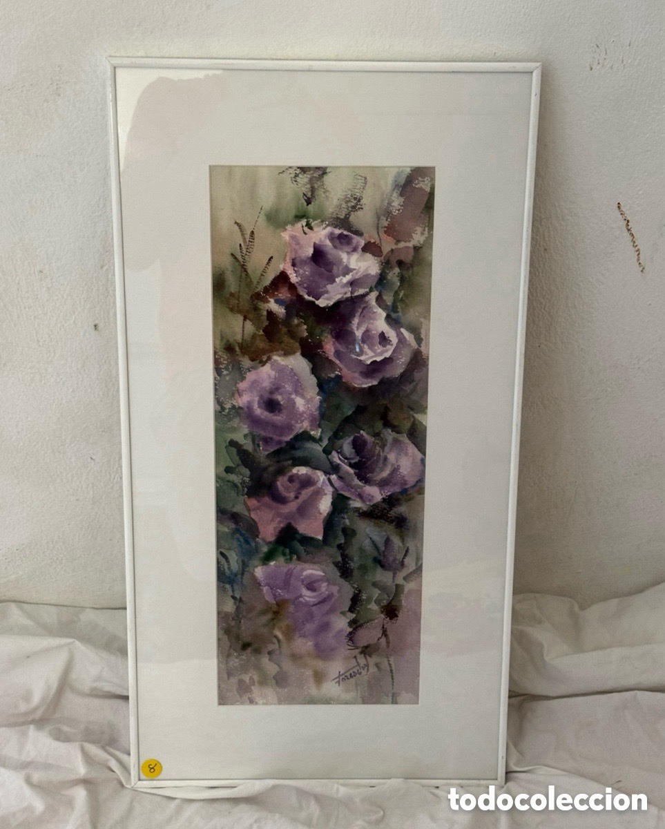Arte: Mar&iacute;a Dolors Forcades i Vives acuarela sobre papel firmada enmarcada.