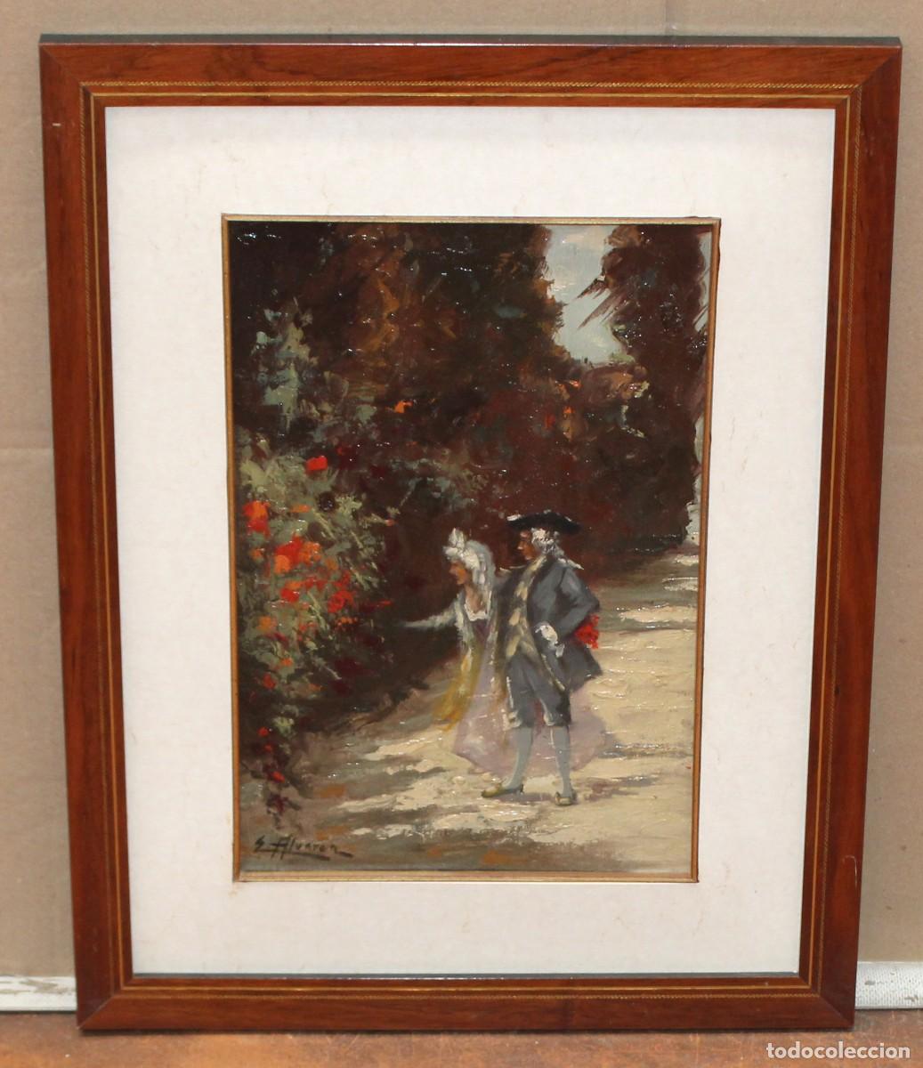 Arte: EMILIO ALVAREZ DIAZ (Buenos Aires, 1879 - Madrid, 1952) OLEO SOBRE PANEL. PAREJA GALANTE