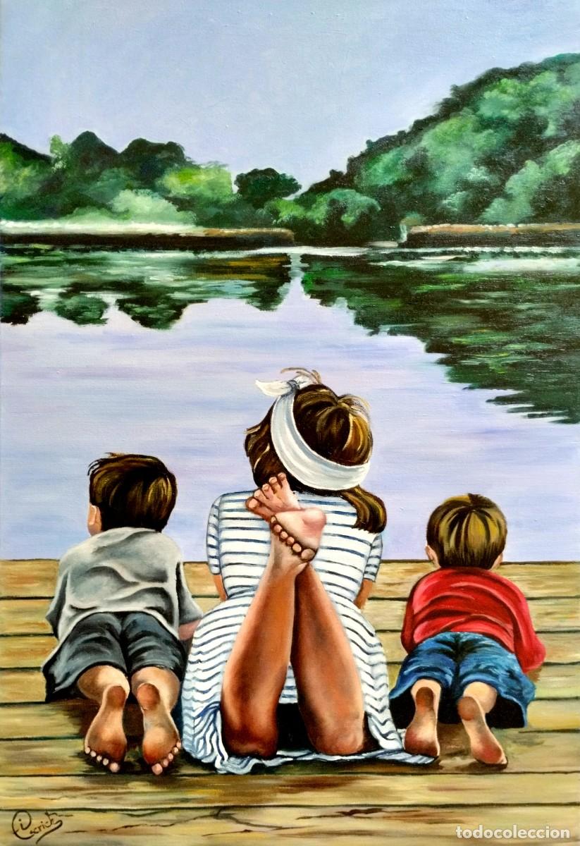 Arte: Embarcadero-&Oacute;leo sobre lienzo pintado por Inma Escrich