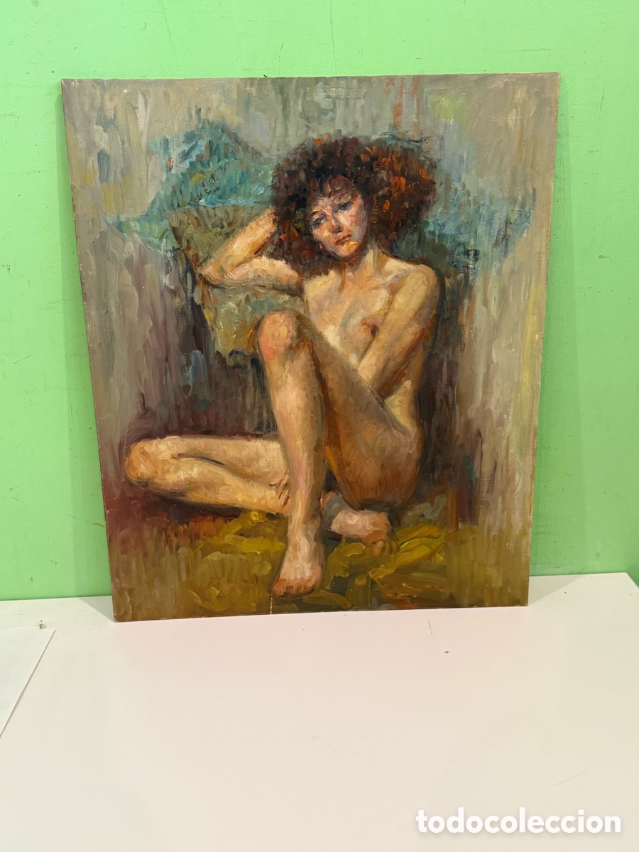 Arte: Carles Prun&eacute;s (1937-2017) &Oacute;leo sobre tablex &ndash; Desnudo femenino 55 &times; 46 cm