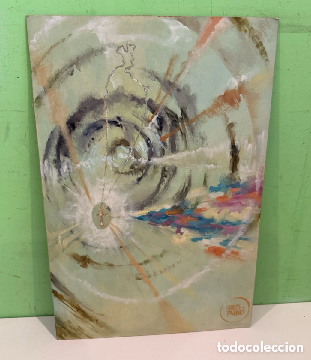Arte: Carles Prun&eacute;s (1937-2017) &Oacute;leo sobre tablex firmado 34 &times; 52 cm.