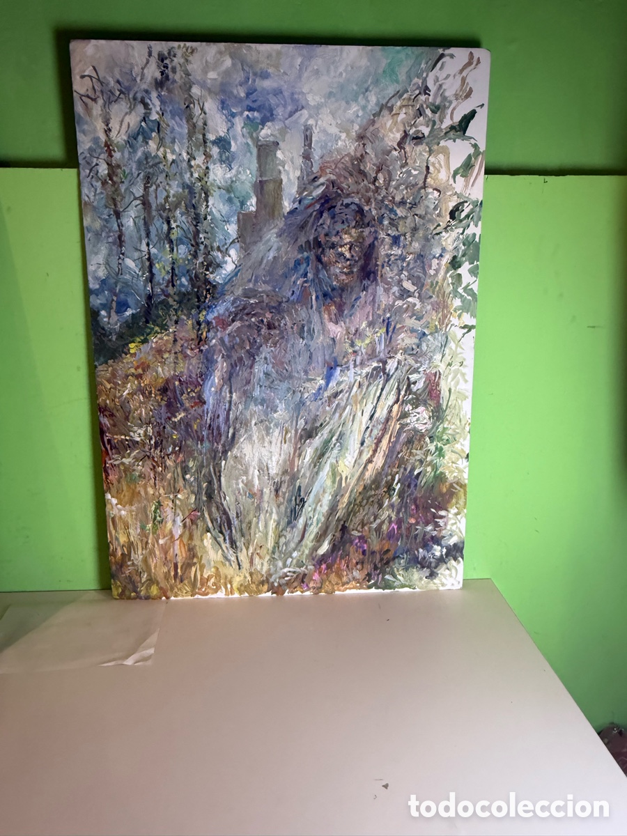Arte: Carles Prun&eacute;s (Barcelona, 1937-2017) &ndash; &Oacute;leo original sobre t&aacute;blex &ldquo;Figura en paisaje&rdquo; (100 x 70 cm)