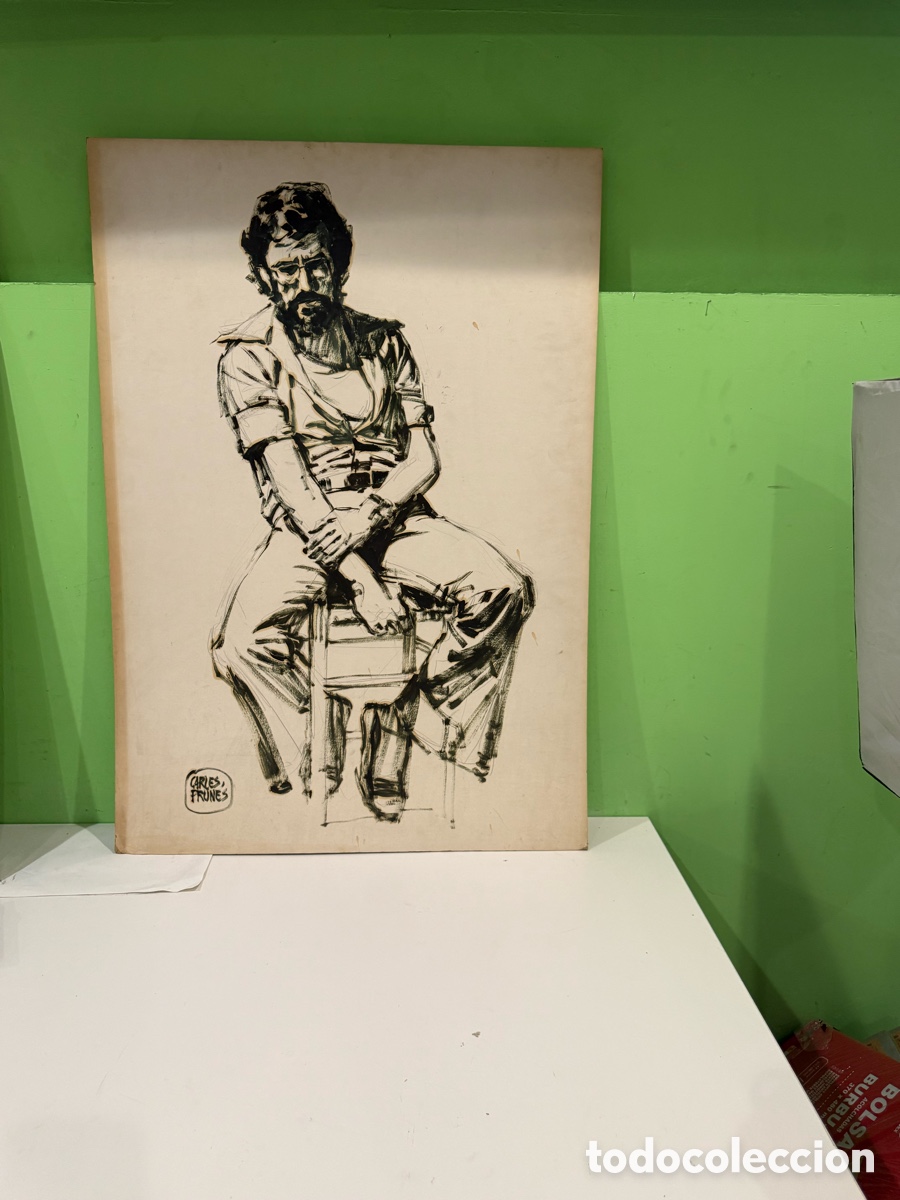 Arte: Carles Prun&eacute;s (1937-2017) Estudio de figura masculina &ndash; &Oacute;leo sobre t&aacute;blex (100 x 70 cm)
