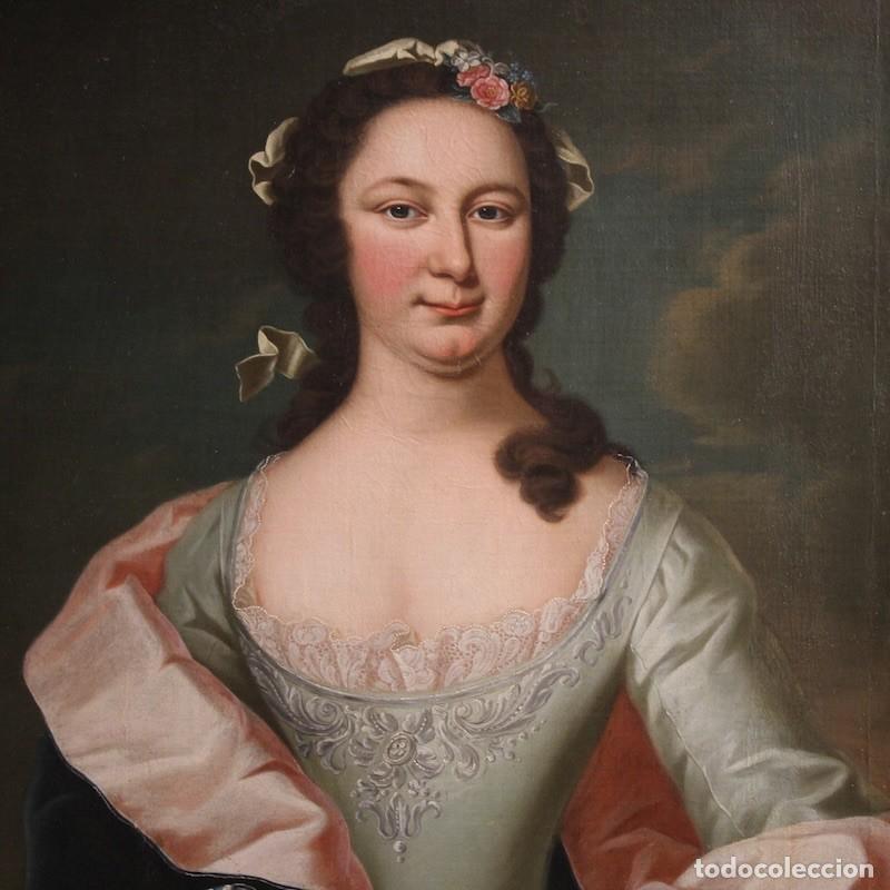 Arte: Antigua pintura retrato de una noble del siglo XIX