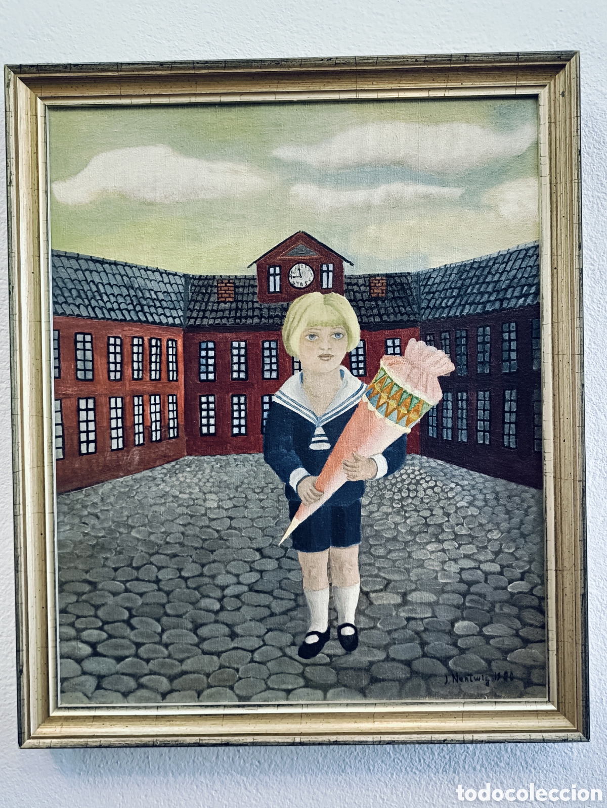 Arte: ILSE NENTWIG . ALEMANIA . PINTURA NAIF . TITULADO OTO&Ntilde;O . OLEO SOBRE LIENZO