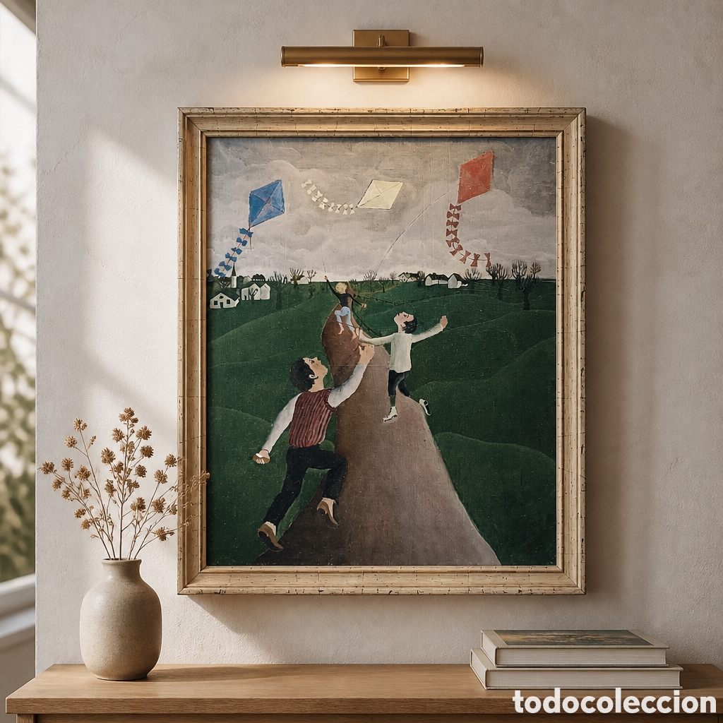 Arte: ILSE NENTWIG . ALEMANIA . PINTURA NAIF . TITULADO PRIMER OTO&Ntilde;O . OLEO SOBRE LIENZO