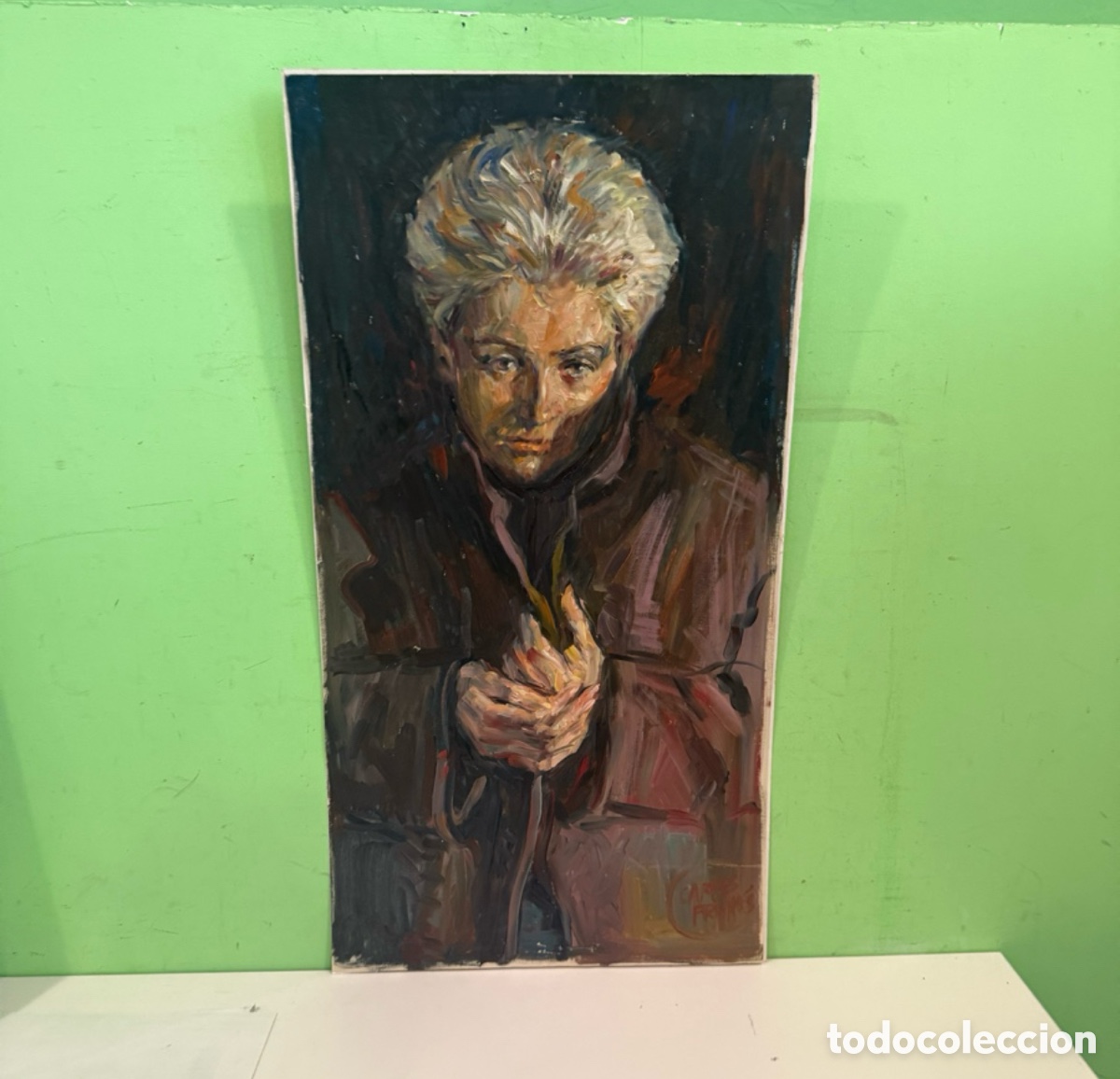 Art: Carles Prun&eacute;s (1937-2017) Barcelona &ndash; &Oacute;leo sobre lienzo firmado. Retrato femenino &ndash; 74 x 39 cm