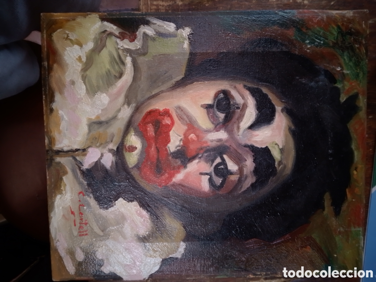 Arte: RETRATO DE PAYASO. CORTELL, C. OLEO SOBRE LIENZO.
