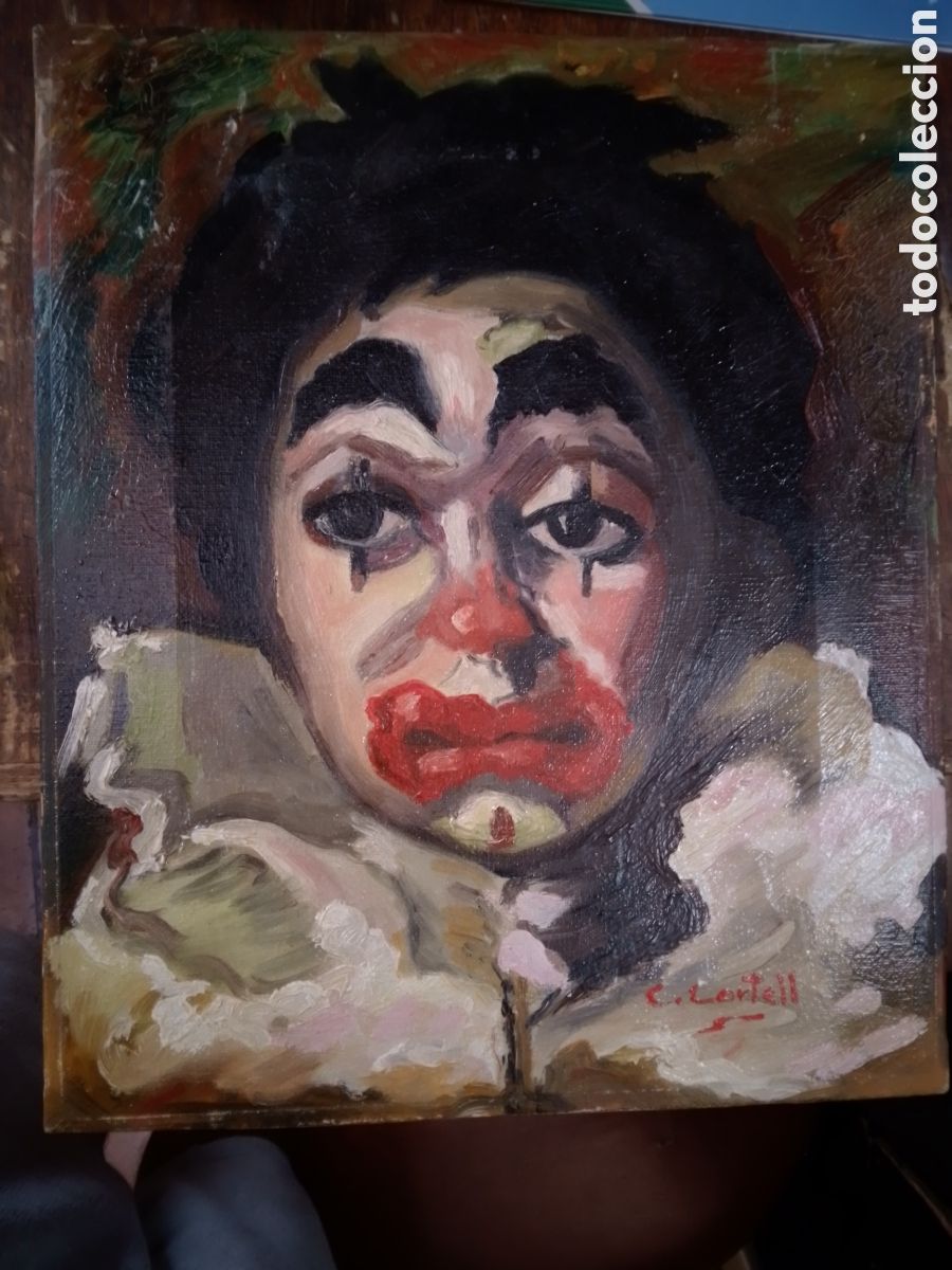 Arte: RETRATO DE PAYASO. CORTELL, C. OLEO SOBRE LIENZO.