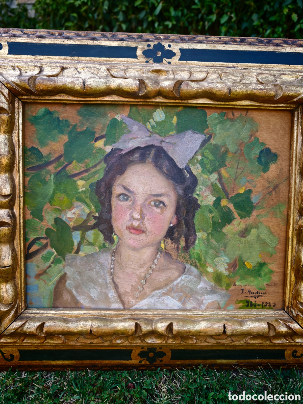 Arte: &Oacute;leo sobre tabla del pintor Teodoro Andreu - Foto 2