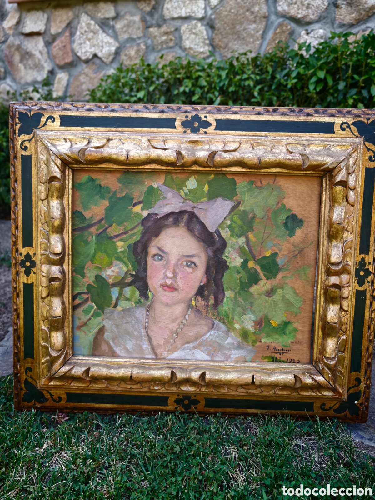 Arte: &Oacute;leo sobre tabla del pintor Teodoro Andreu - Foto 4