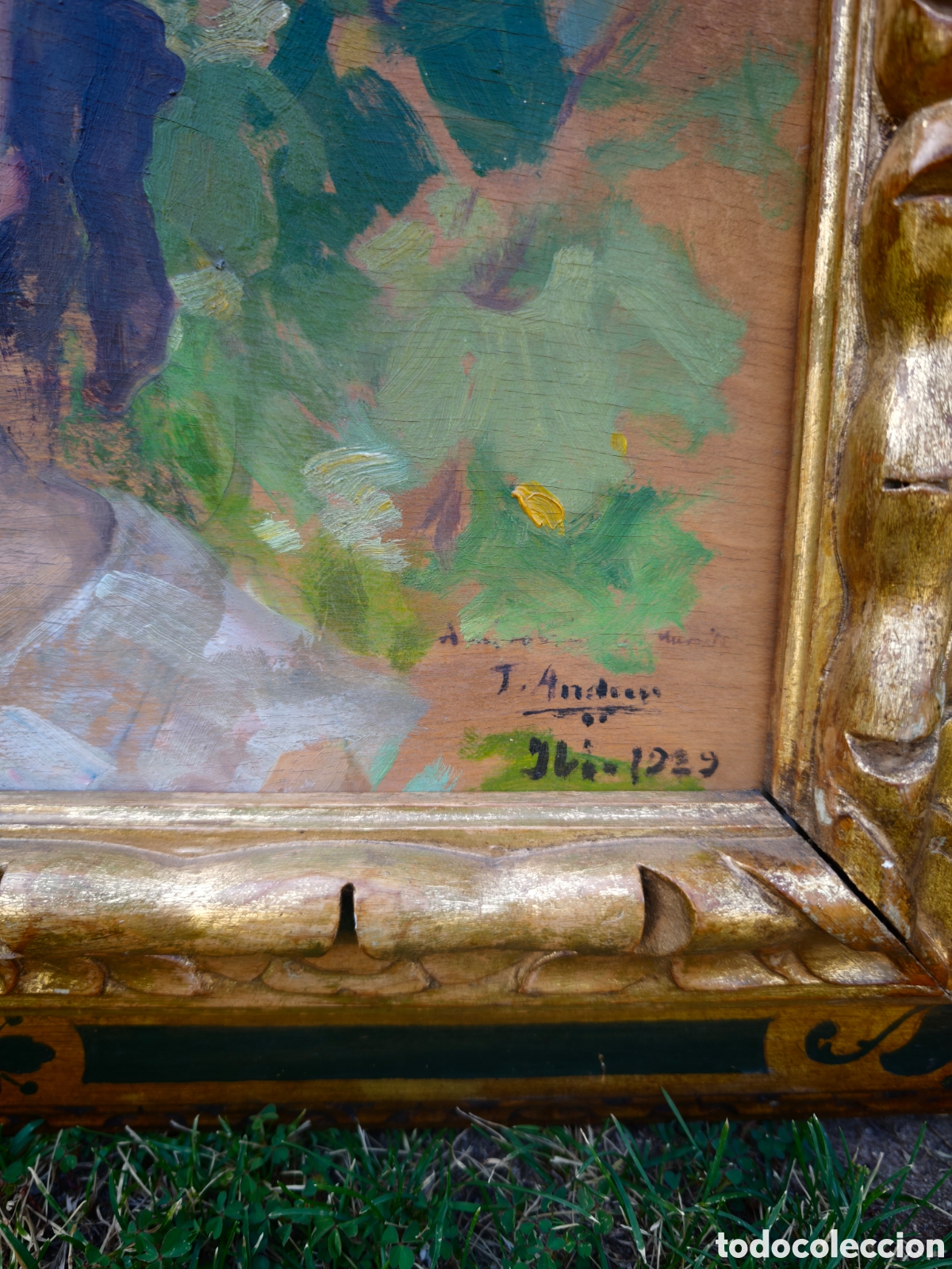 Arte: &Oacute;leo sobre tabla del pintor Teodoro Andreu - Foto 5