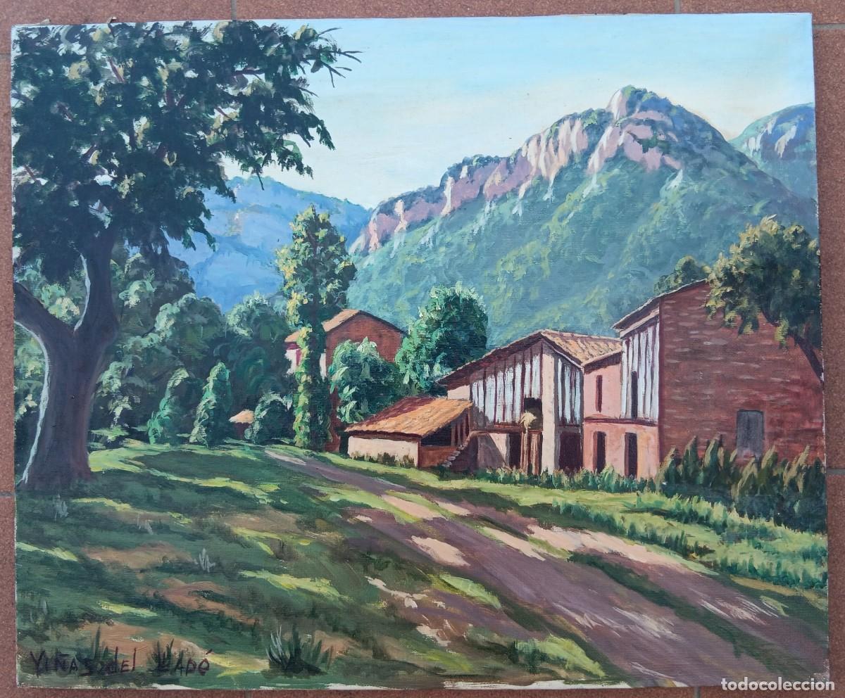 Art: JOSEP VI&Ntilde;AS MONTBLANCH, BERGA, 1924-2012. VI&Ntilde;AS DEL LLAD&Oacute;. &Oacute;LEO SOBRE TELA 55 X 44. FIRMADO.