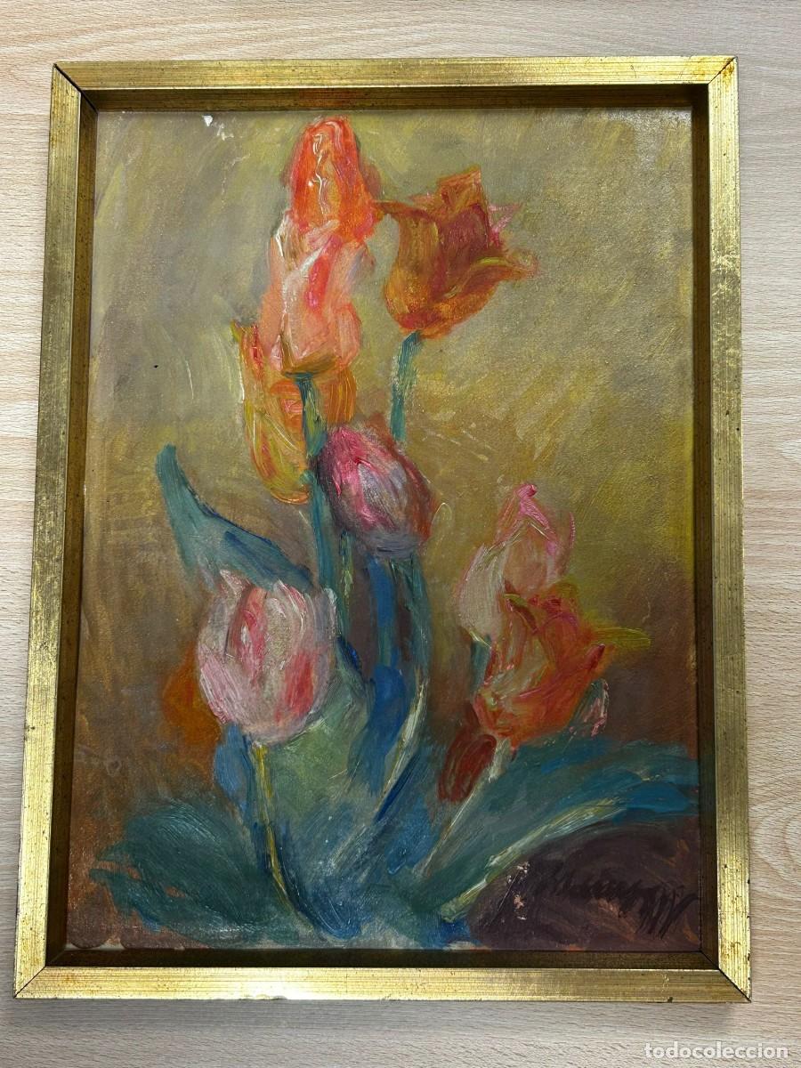 Arte: Alexander Leo Soldenhoff (Ginebra 1882 - 1951 Z&uacute;rich) - Naturaleza Muerta con Tulipanes