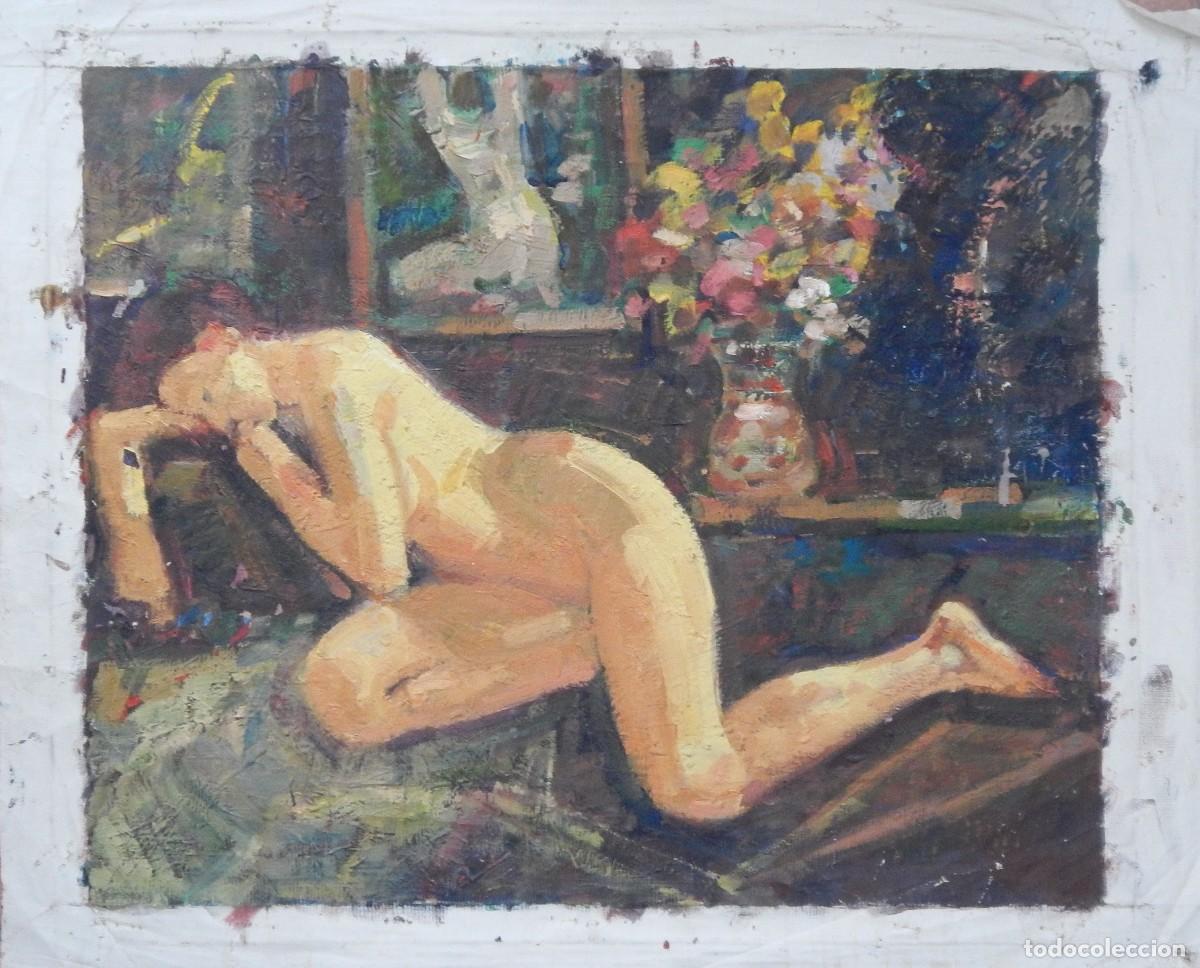 Arte: Carlos Enrique Lencinas G&oacute;mez. &Oacute;leo sobre tela. &rdquo;Desnudo femenino&rdquo;. Sin firmar. 45x55 cm.