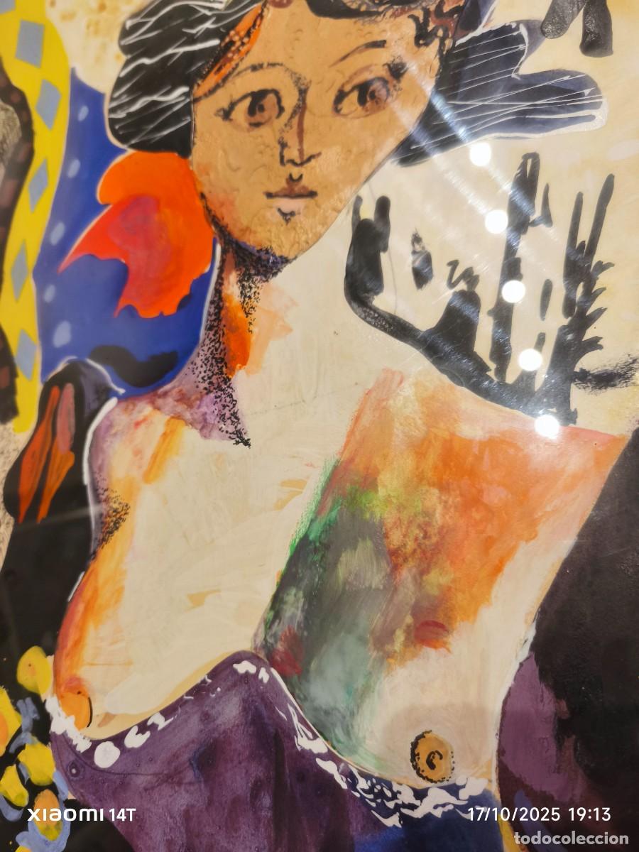 Arte: MIQUEL TORN&Eacute; SAM&Iacute; (1938-) &ndash; FIGURA FEMENINA CON ABANICO &ndash; T&Eacute;CNICA MIXTA &ndash; 1987