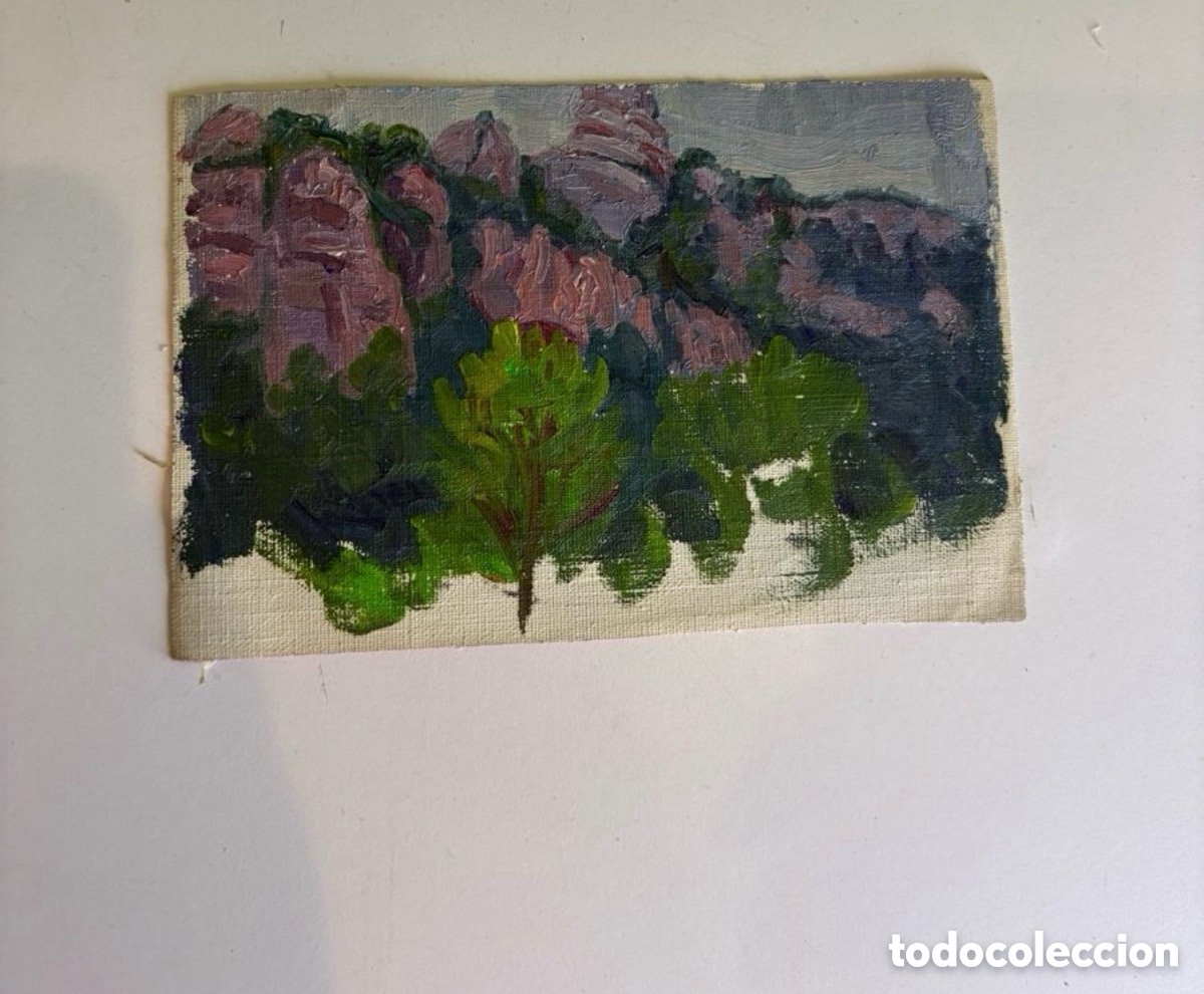 Art: Arturo Mart&iacute;nez Cabezas (1899) &oacute;leo sobre lienzo paisaje de Montserrat. Escuela