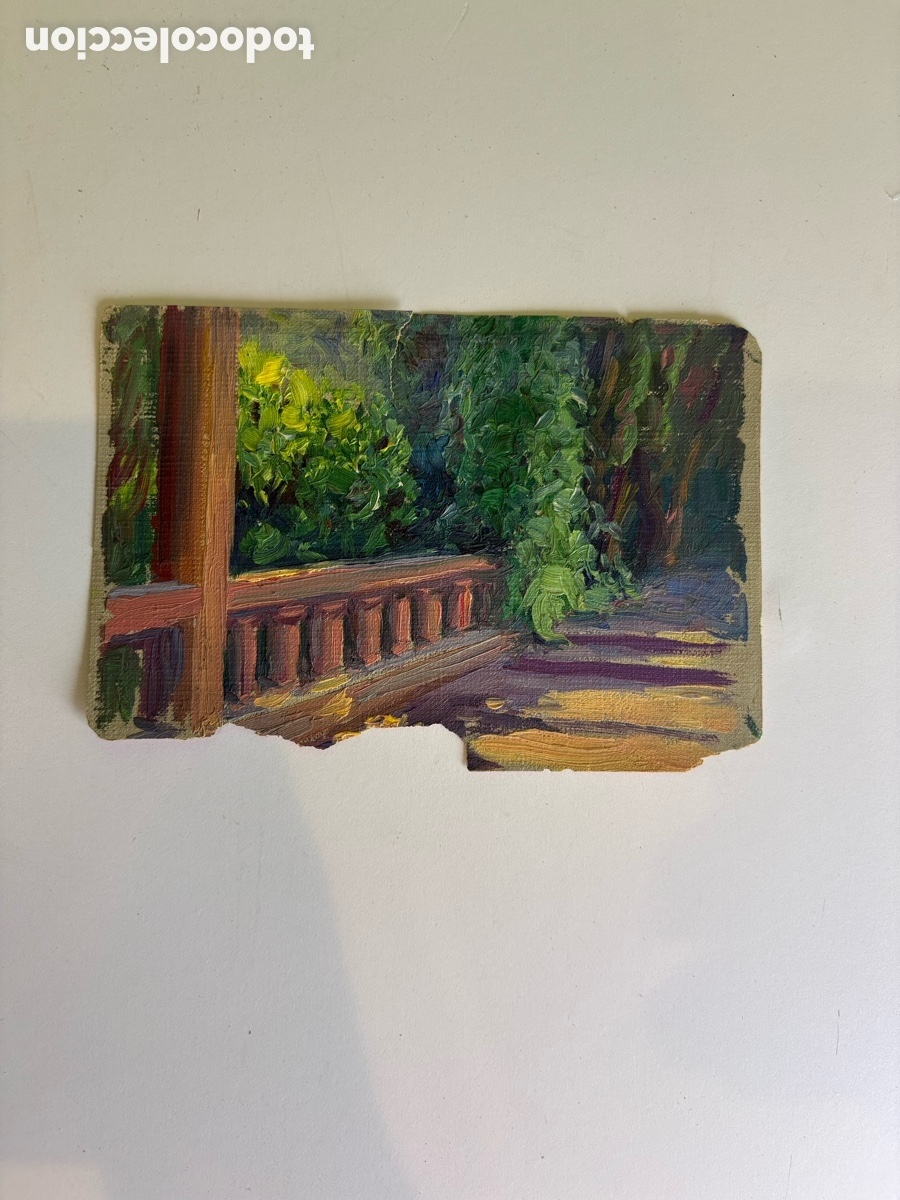 Kunst: Arturo Mart&iacute;nez Cabezas (1899) &ndash; Estudio de jard&iacute;n mediterr&aacute;neo. &Oacute;leo sobre tablex