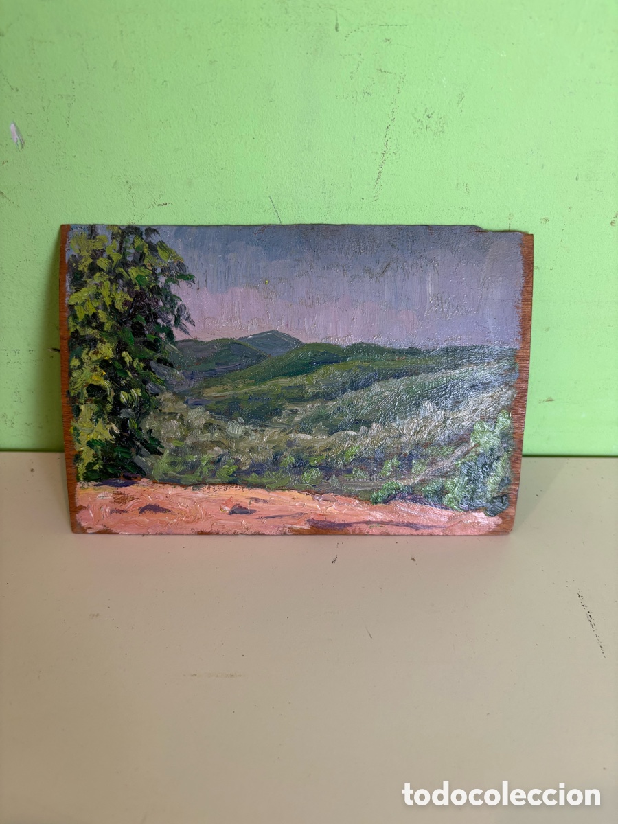 Art: Arturo Mart&iacute;nez Cabezas (1899) &ndash; Paisaje de monta&ntilde;a. &Oacute;leo sobre tabla.