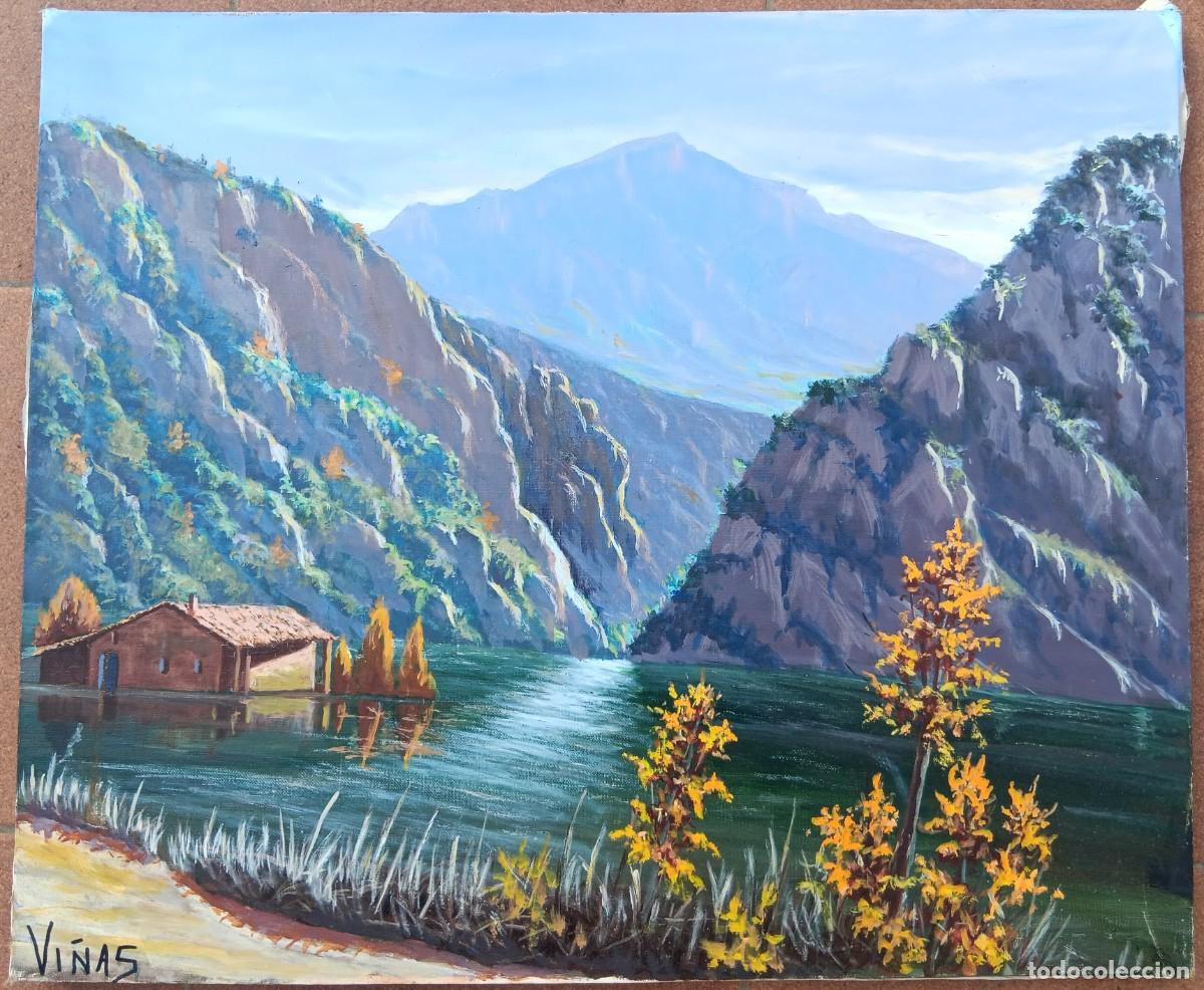 Arte: JOSEP VI&Ntilde;AS MONTBLANCH, BERGA (BARCELONA) 1924-2012. VI&Ntilde;AS DEL LLAD&Oacute;. &Oacute;LEO SOBRE TELA 65 X 54.