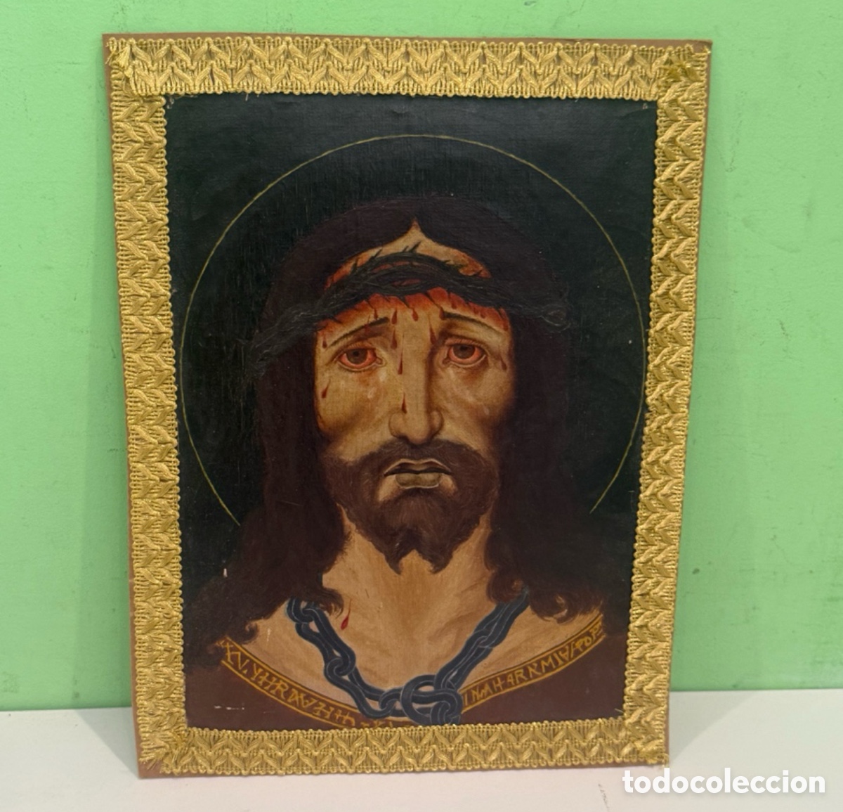 Arte: Cristo Coronado de Espinas &ndash; &Oacute;leo sobre lienzo sobre cart&oacute;n &ndash; Siglos XVIII-XIX &ndash; Restaurado