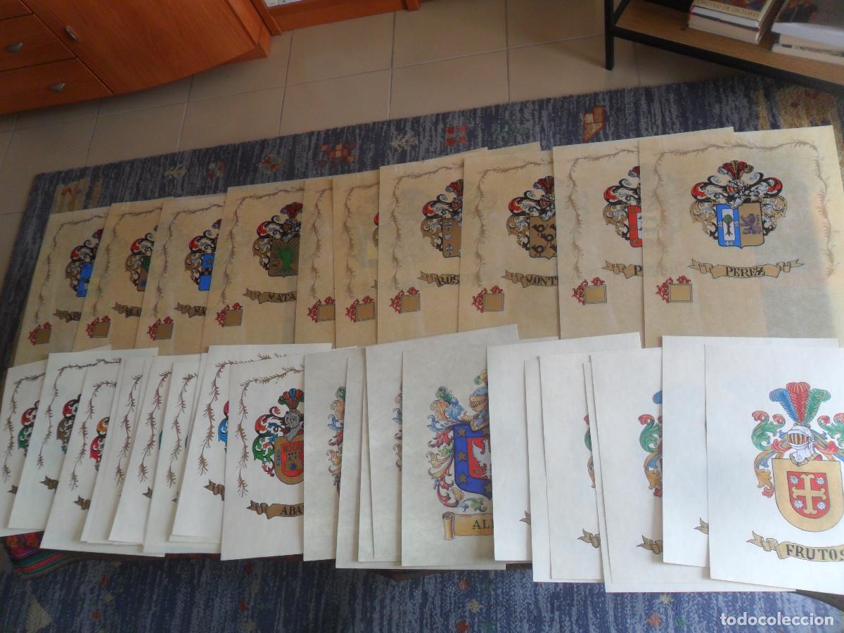 Arte: LOTE 34 OBRAS DIBUJOS ORIGINALES DE ESCUDOS HER&Aacute;LDICOS DE APELLIDOS ESPA&Ntilde;OLES. ENTRA Y MIRA.