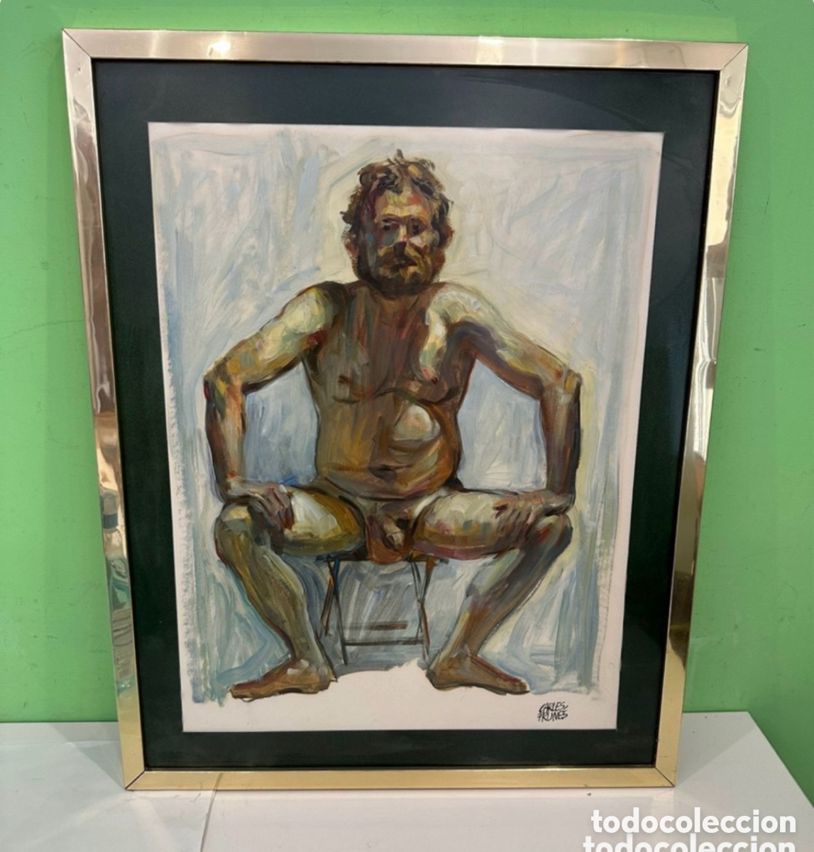 Arte: Carles Prun&eacute;s (Barcelona, 1937-2017) &Oacute;leo original firmado. Desnudo . Obra catalogada