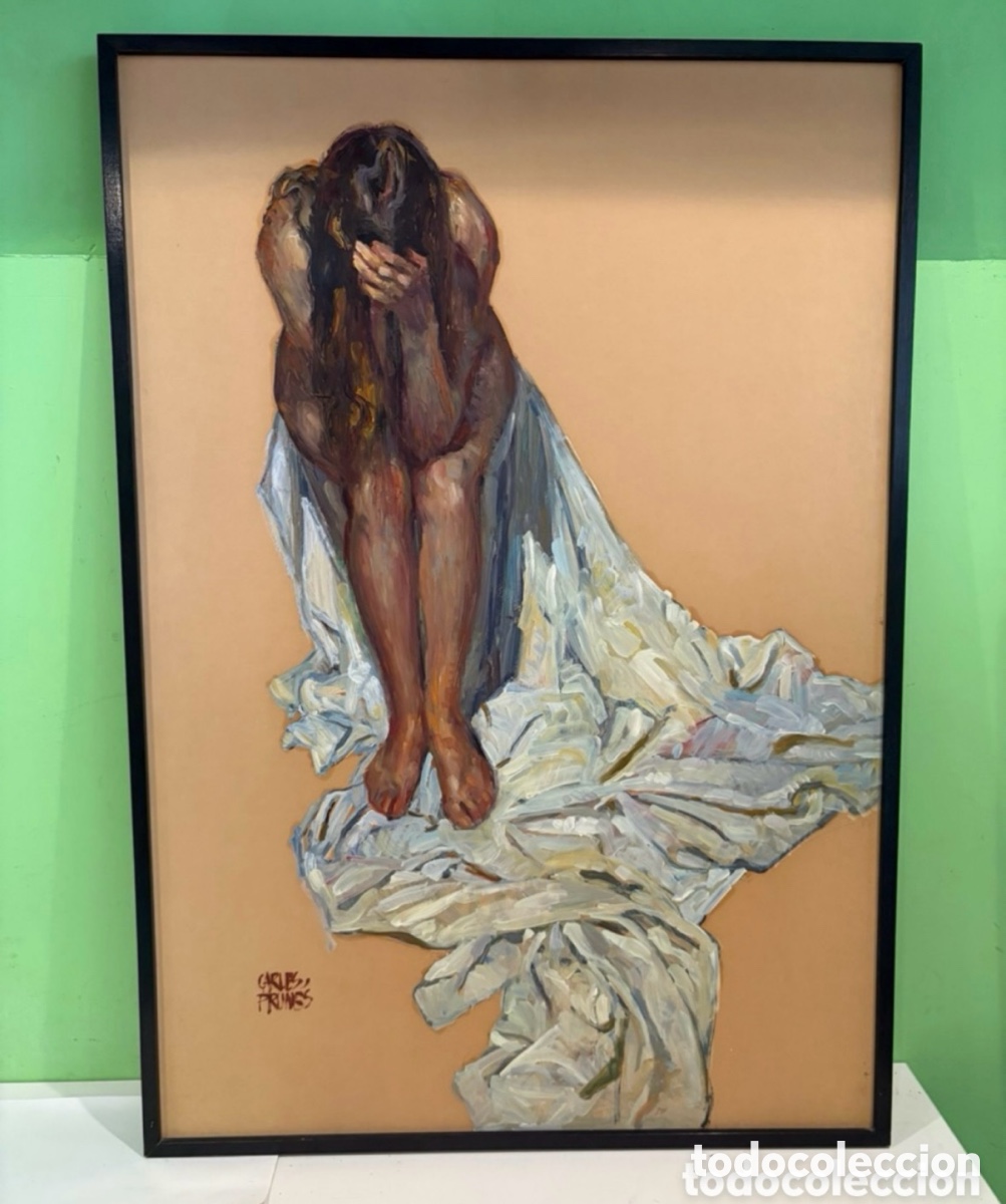 Arte: Carles Prun&eacute;s (1937-2017) &Oacute;leo original firmado. Desnudo femenino