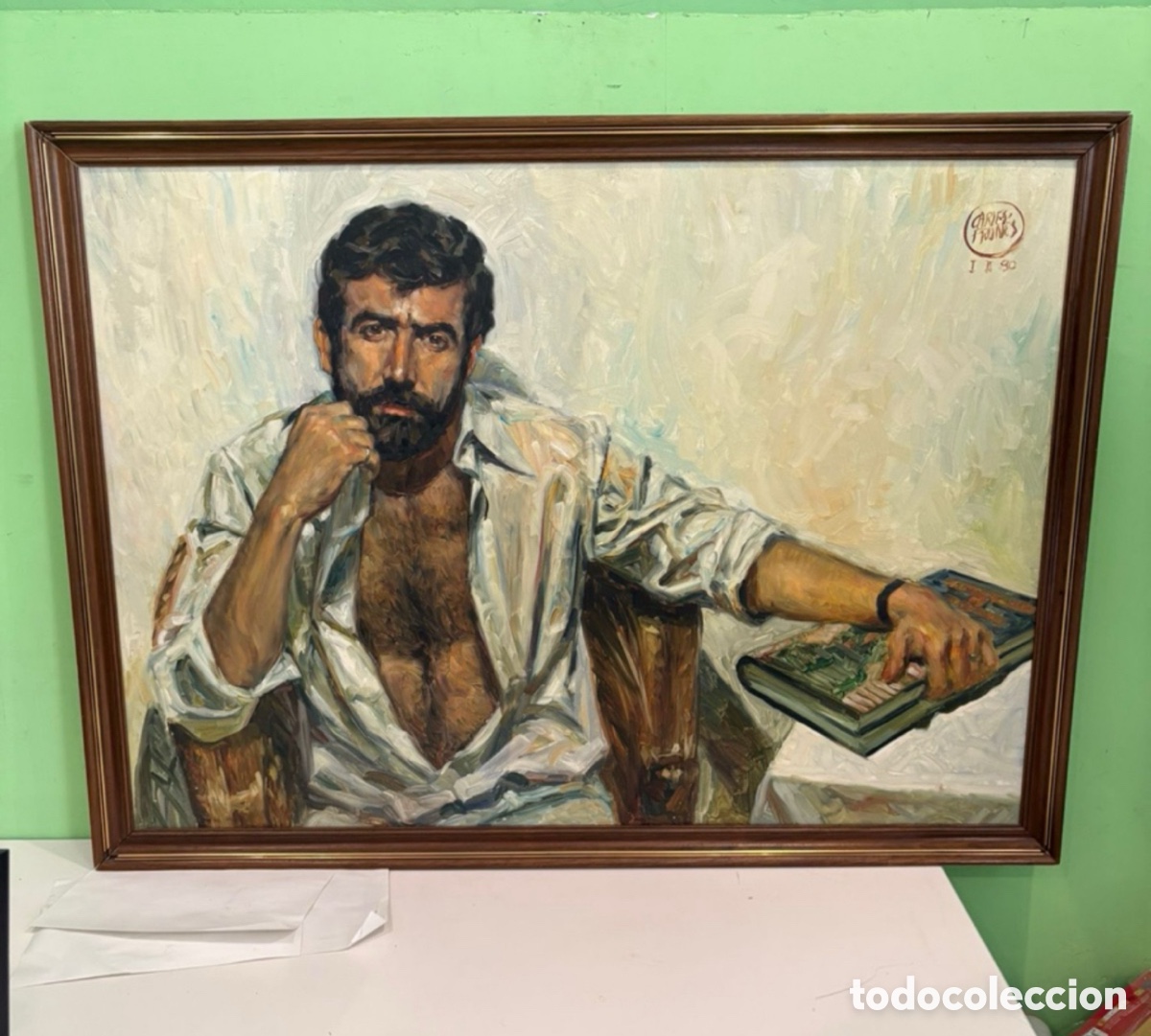 Arte: Carles Prun&eacute;s (Barcelona, 1937-2017) - Retrato masculino - &Oacute;leo original firmado y fechado 1989.