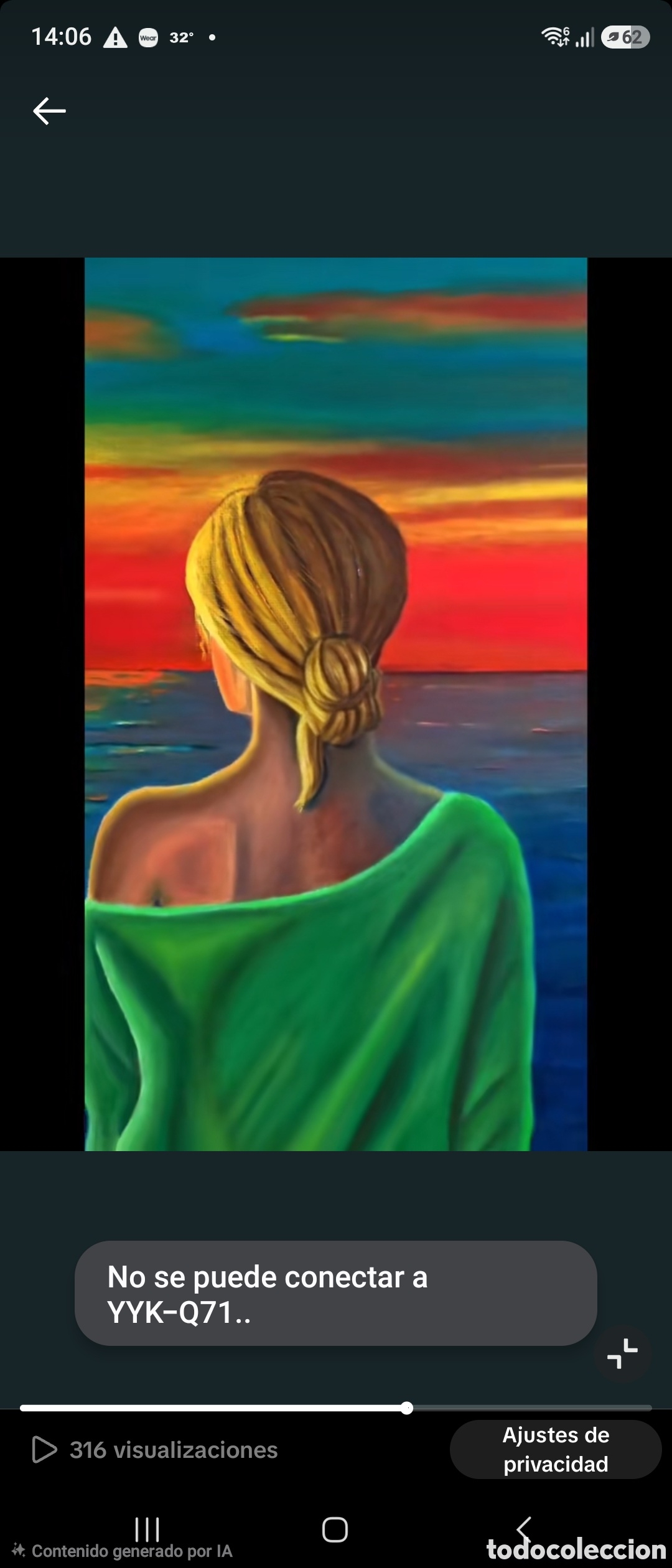 Arte: &Oacute;leo sobre tela/lienzo 30x40. Obra &rdquo;Paz y Silencio&rdquo;