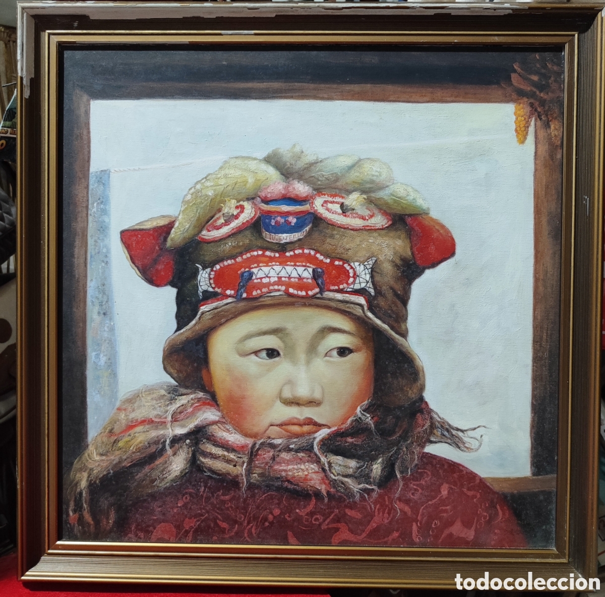 Arte: Los ojos del T&iacute;bet oleo sobre lienzo con firma del autor