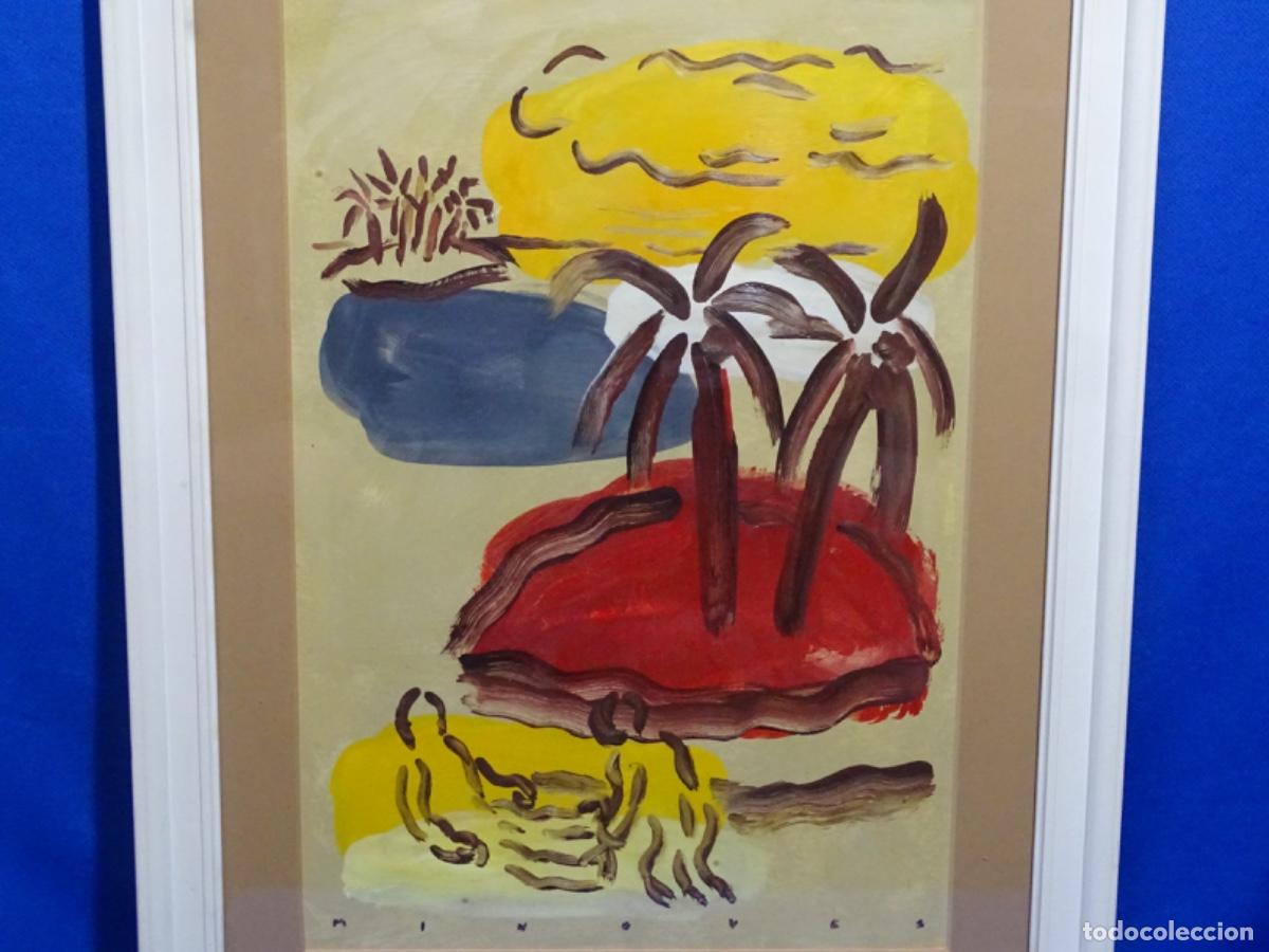 Arte: &Oacute;LEO SOBRE CARTULINA ALBERT MINOVES. BA&Ntilde;ISTAS EN LA ISLA.