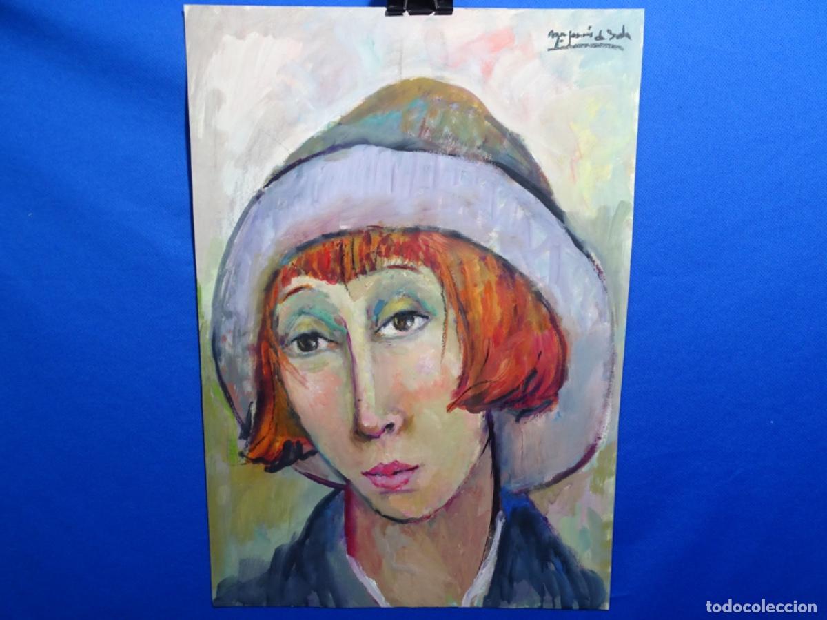 Arte: &Oacute;LEO SOBRE CARTULINA MAR&Iacute;A JES&Uacute;S DE SOLA YUSTE. RETRATO CHICA.