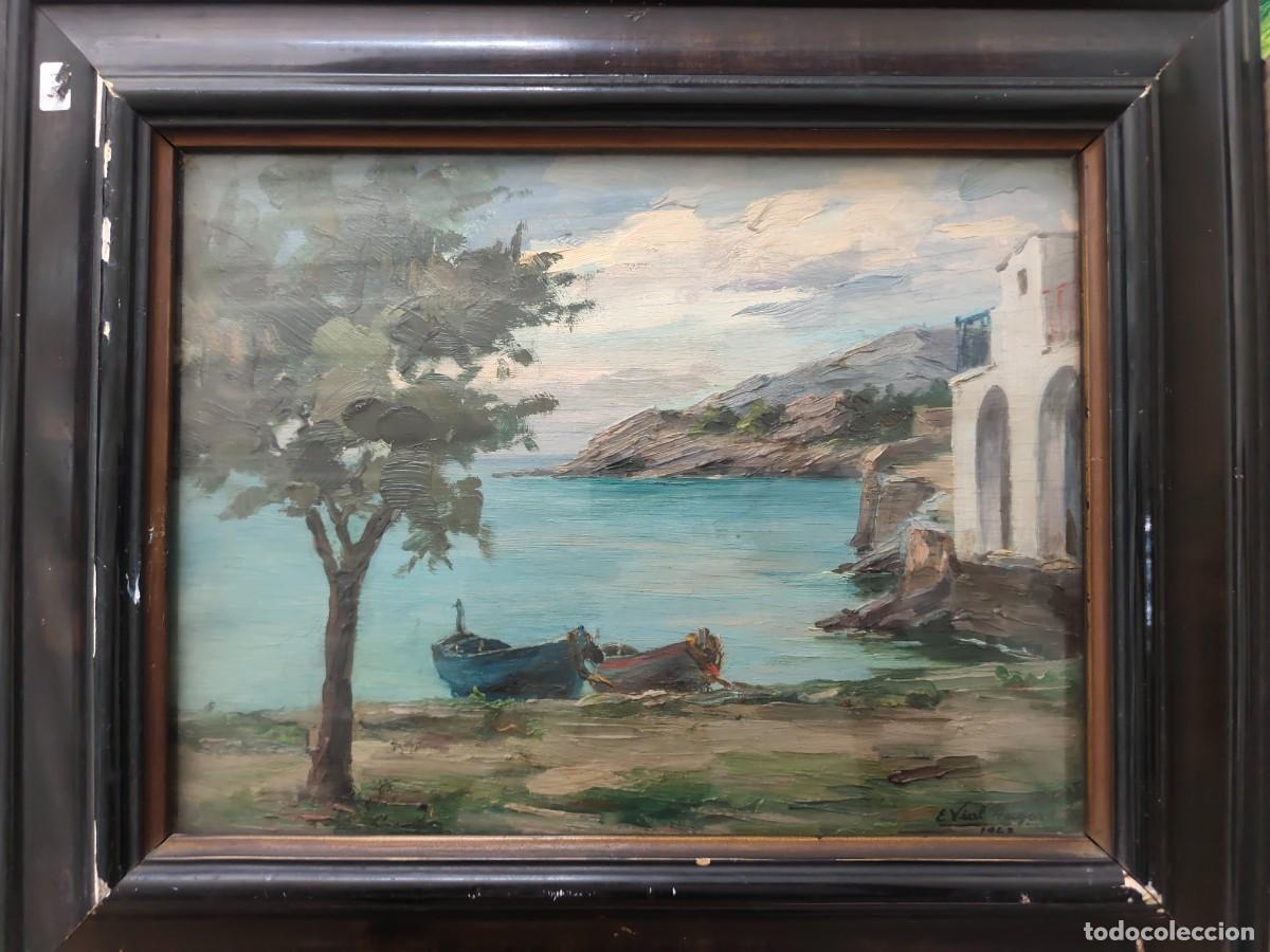 Arte: Oleo costa brava Eduardo Vial Hugas 1946