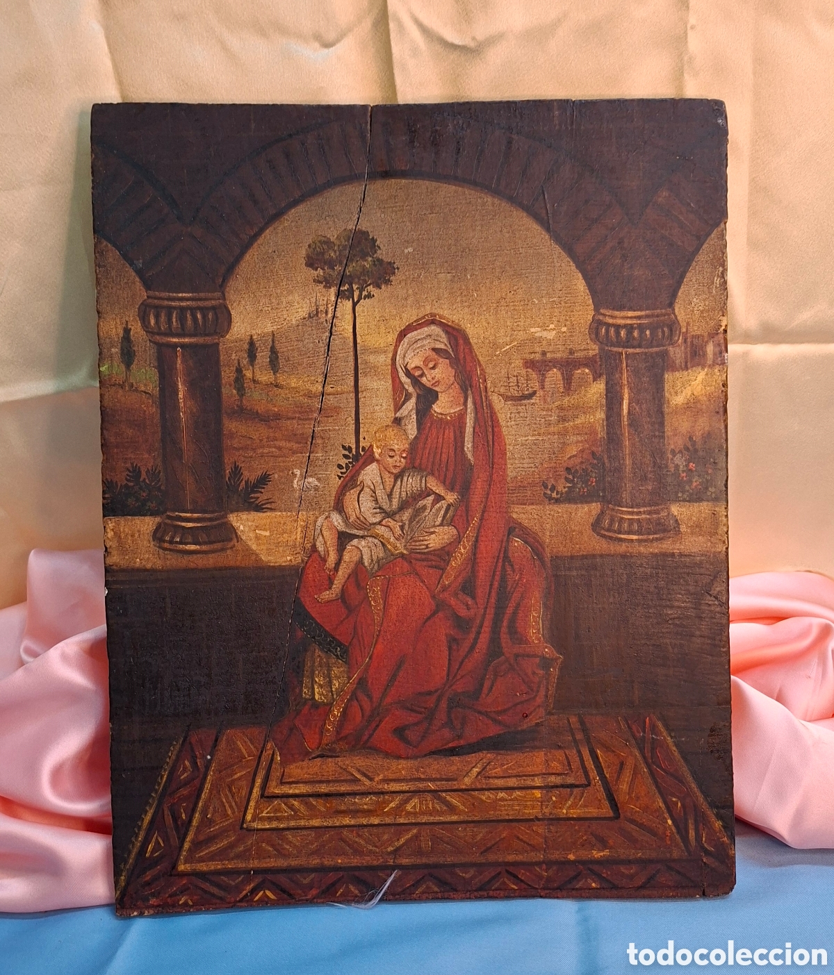 Arte: Pintura sobre madera de finales Siglo XIX
