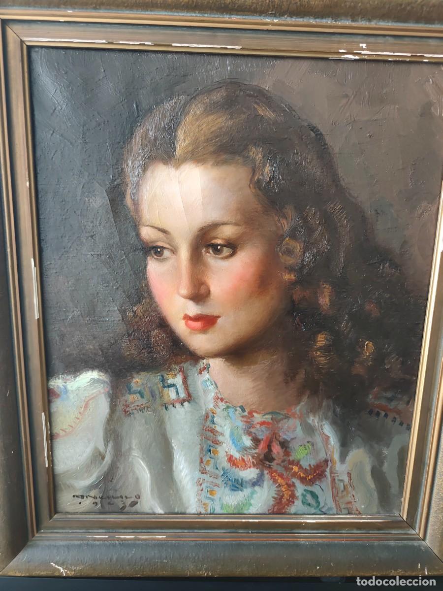 Arte: Oleo sobre tela retrato mujer circa Joaqu&iacute;n Angulo 1930