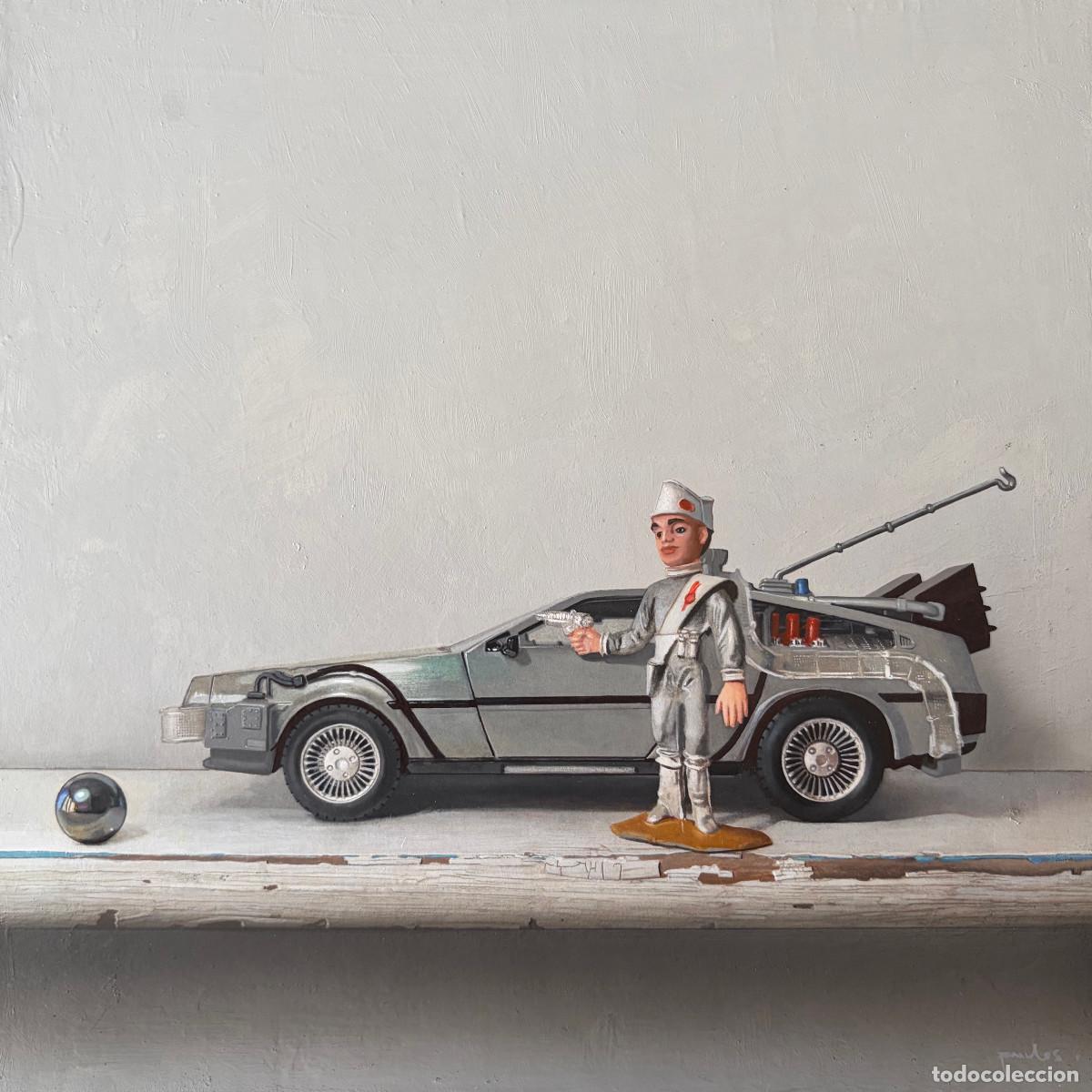 Arte: Serie Bodeg&oacute;n (&oacute;leo, 30x30 cm.) thunderbird, delorean, regreso al futuro