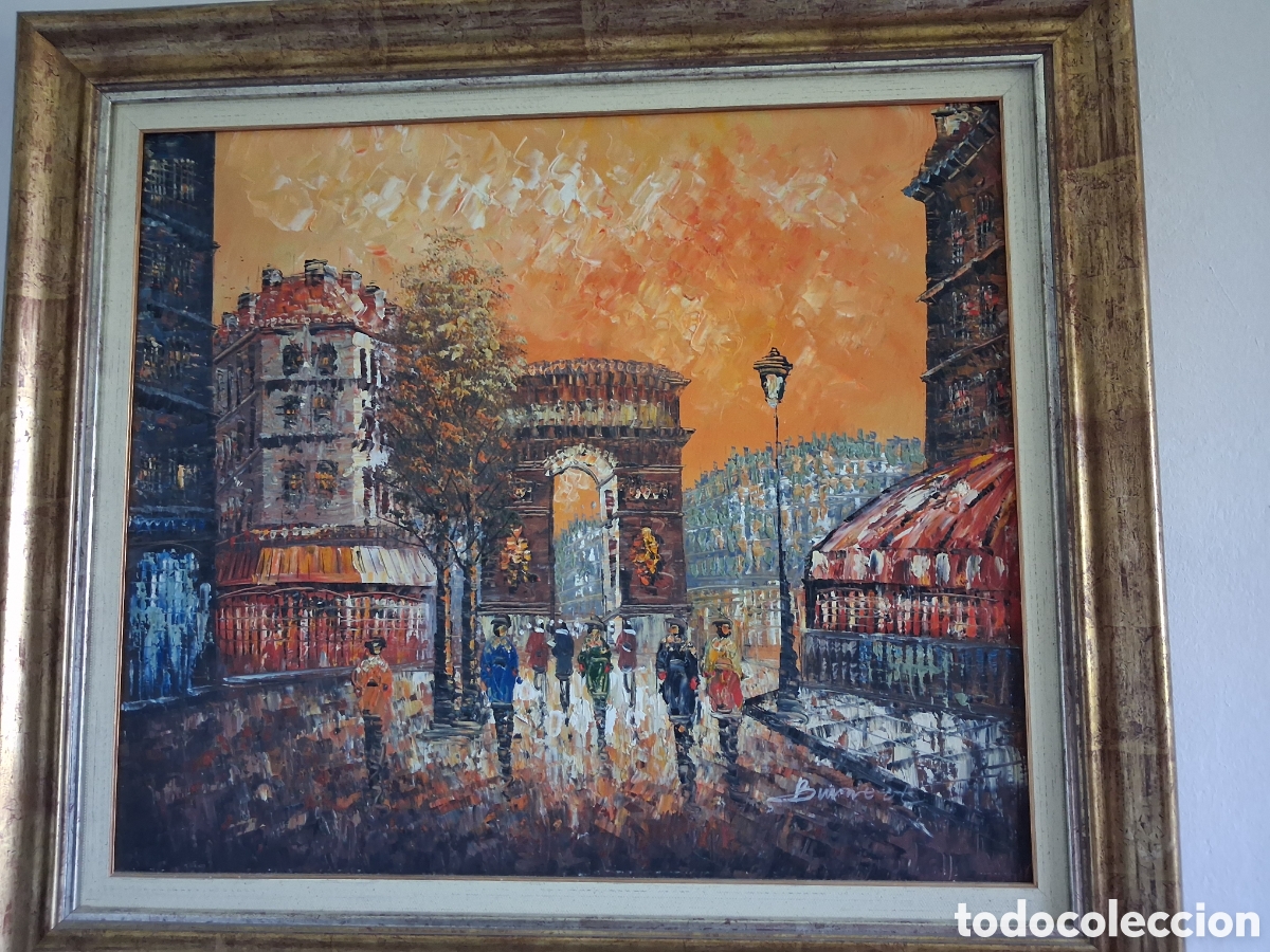 Arte: Cuadro de Paseo por Arco de Triunfo de Par&iacute;s
