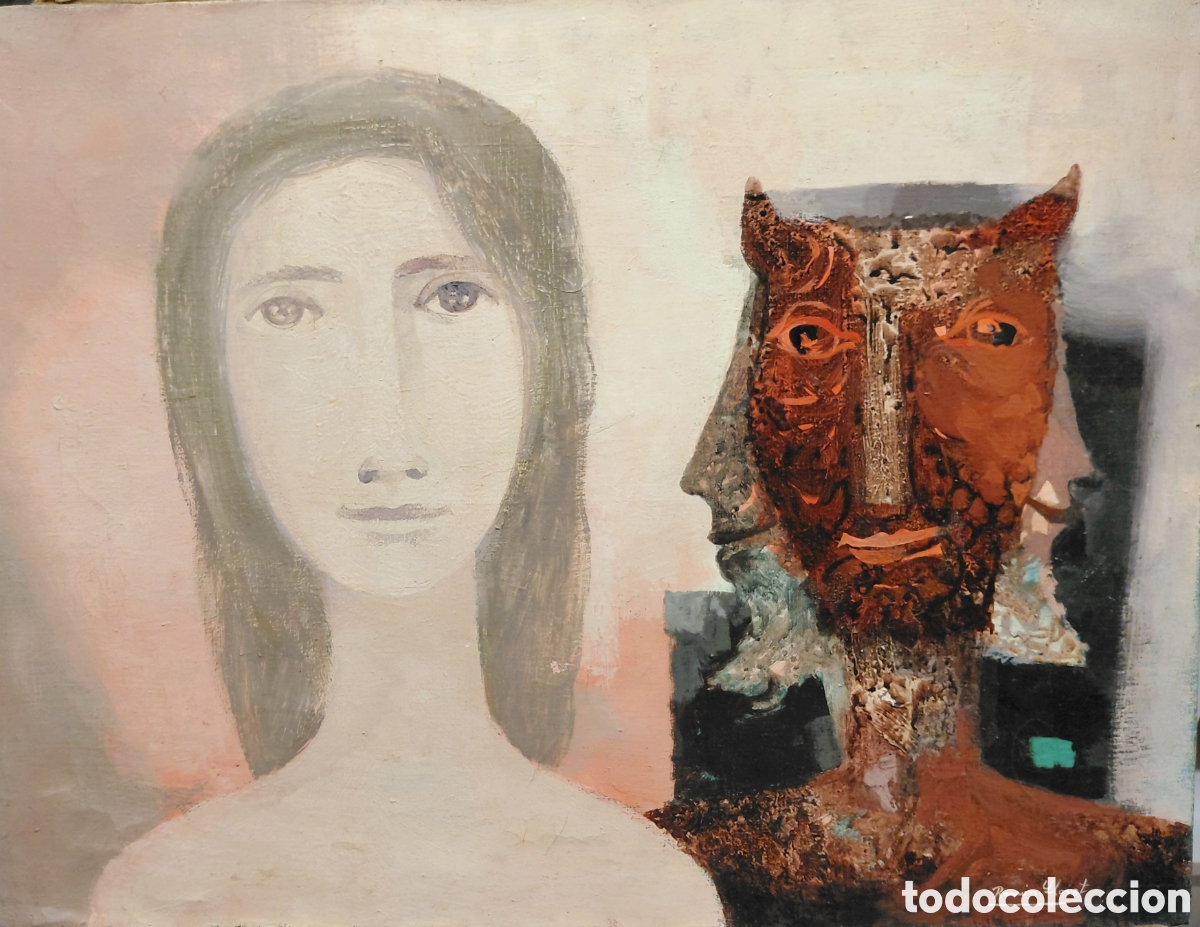 Arte: Ram&oacute;n Llovet (1917-1987) . &rdquo;Muchacha y diablo&rdquo; (1963), &oacute;leo sobre lienzo.
