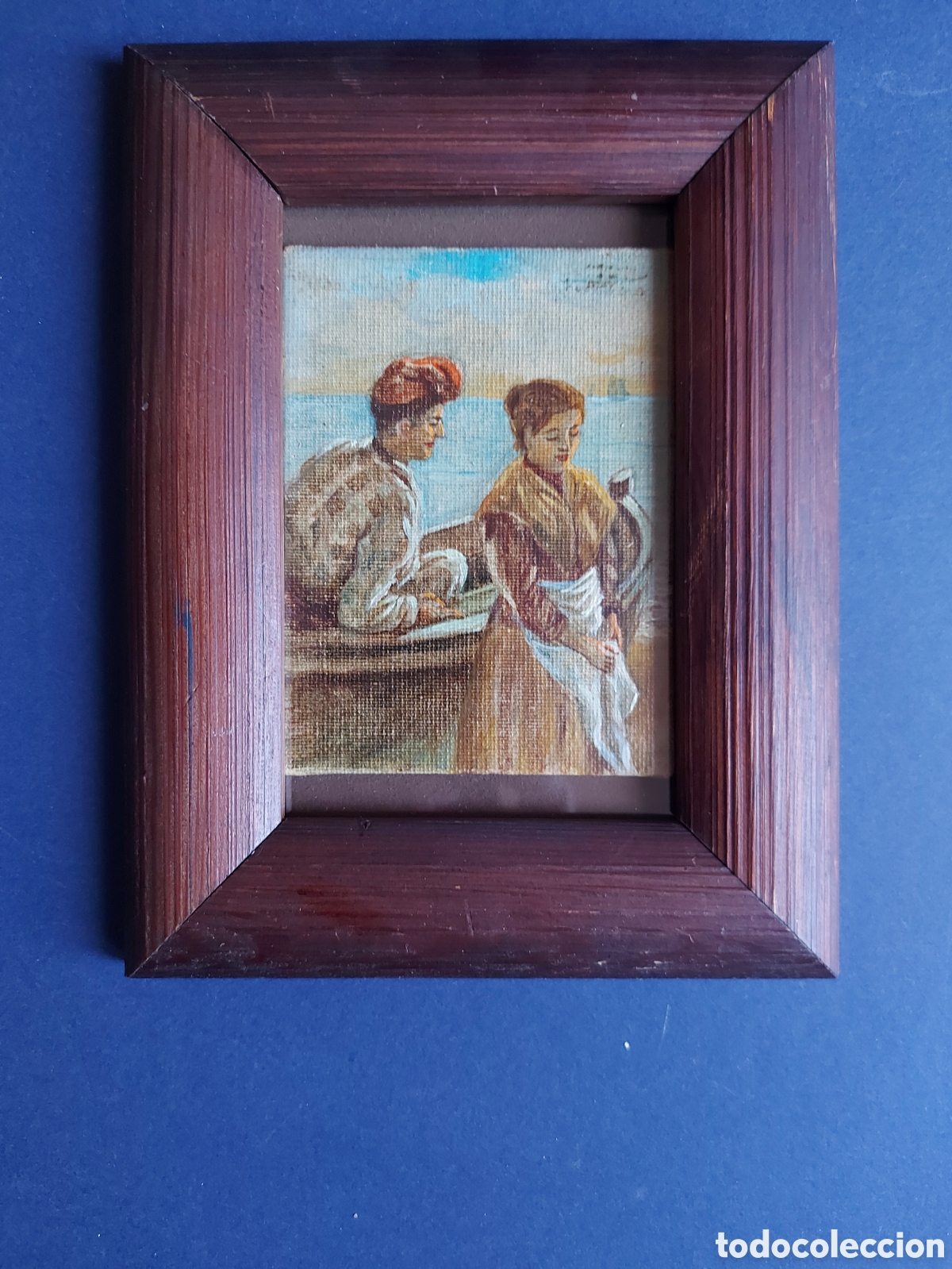 Kunst: &rdquo;PAREJA DE PESCADORES ENAMORADOS&rdquo; OLEO EPOCA
