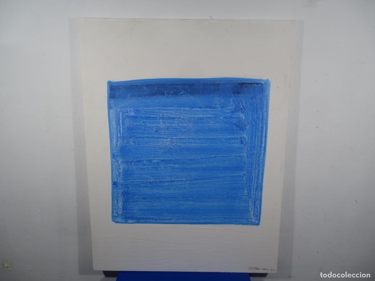 Arte: GRAN OLEO TELA INFORMAL DE FIRMA ILEGIBLE 22. &ldquo;CUADRADO AZUL&rdquo;