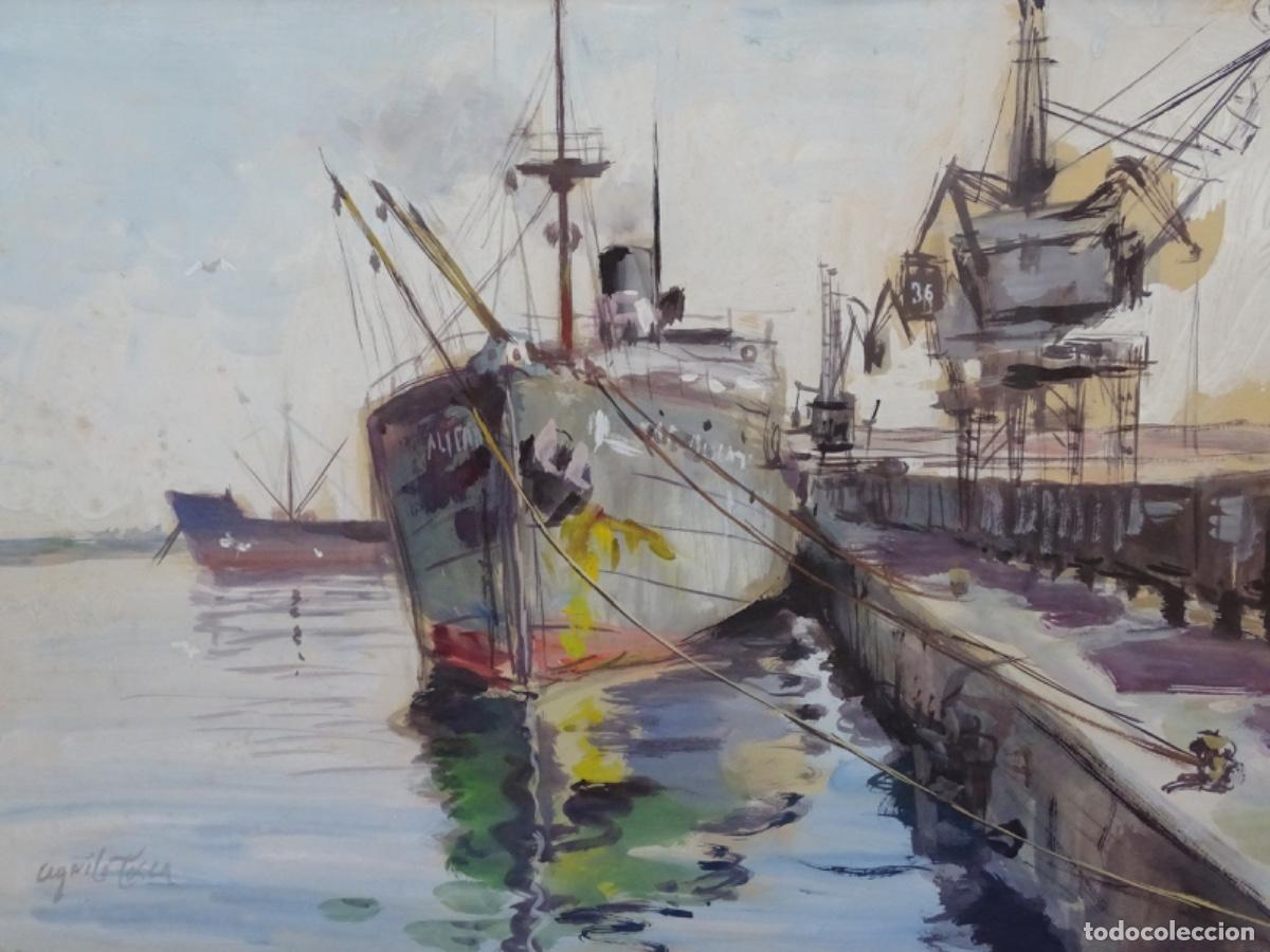 Arte: T&Eacute;CNICA MIXTA AGUILO TOSCA. PUERTO. TRAZO SEGURO.